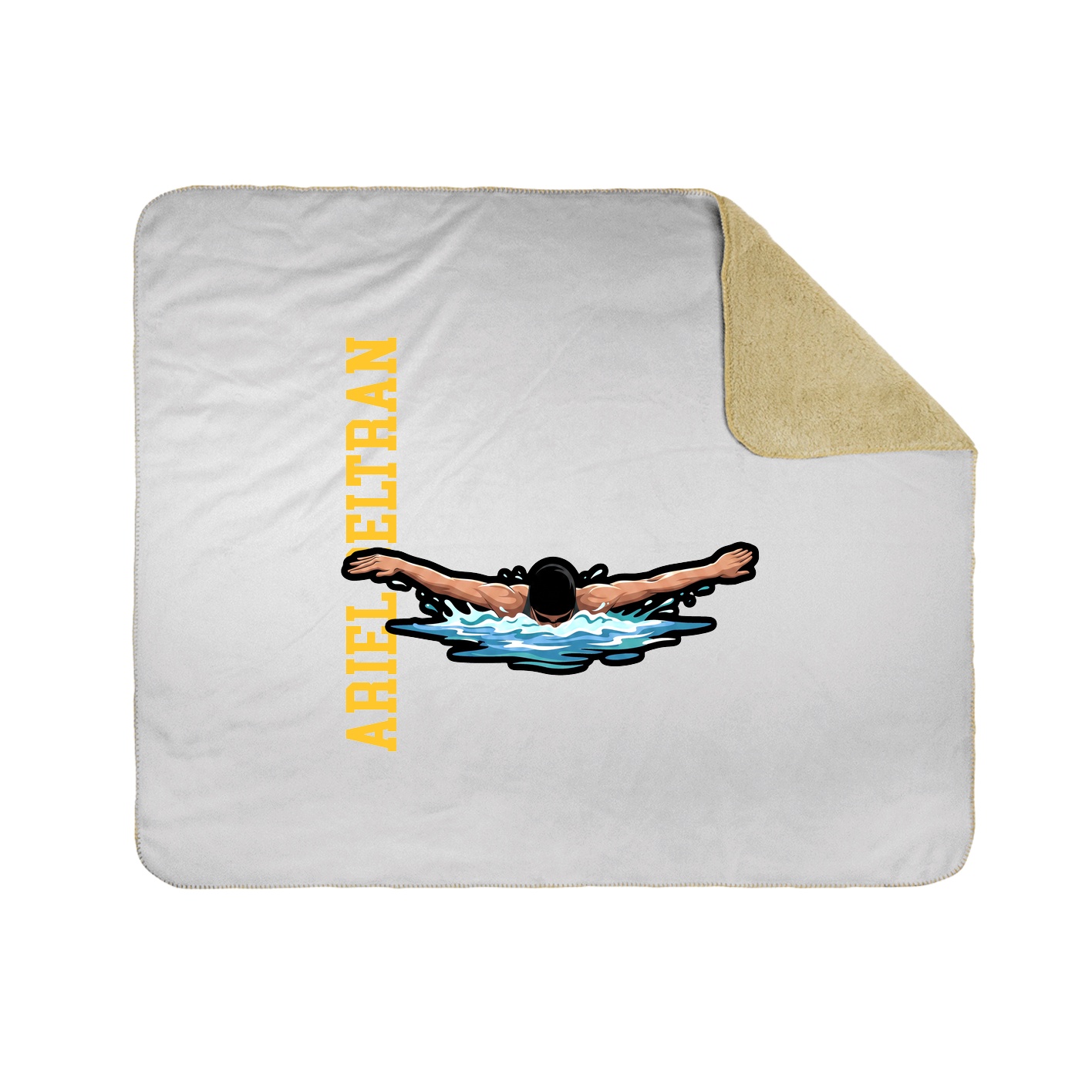Throw Blanket — Name Vertical in White