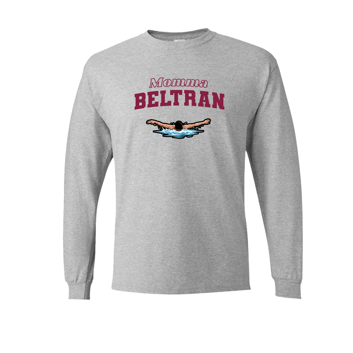 Long Sleeve Tee — Mothers Day Block in Grey
