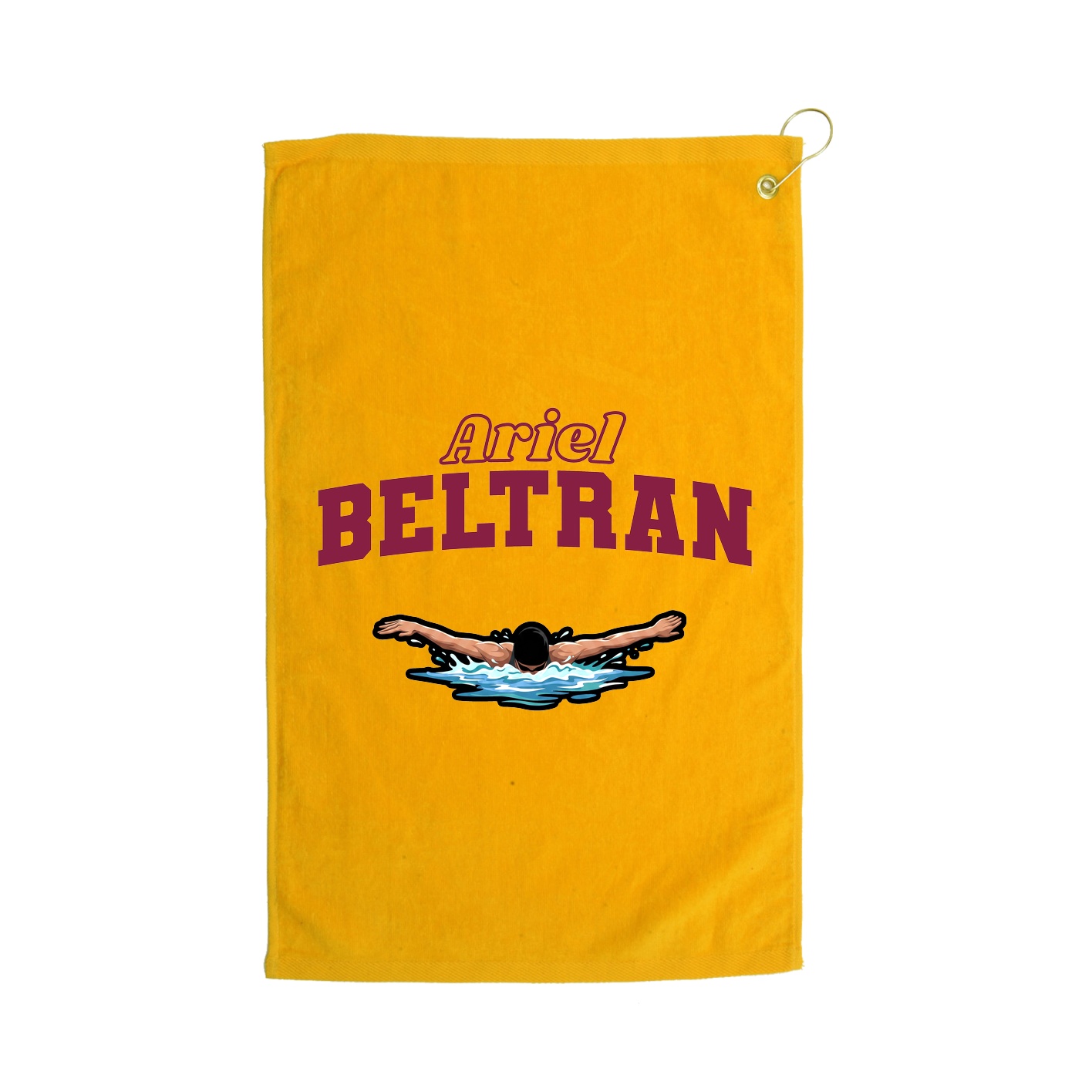Golf Towel — Name Arch in Gold