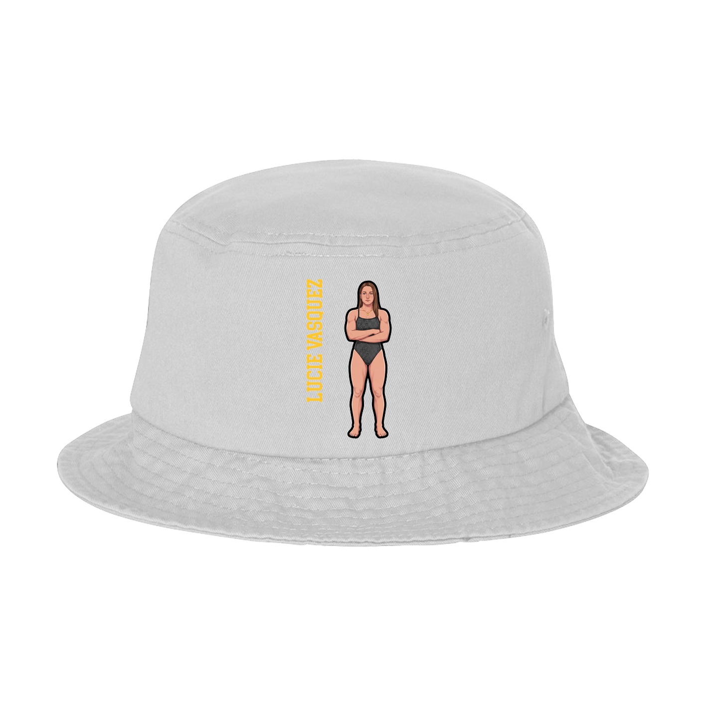 Bucket Cap — Name Vertical in White