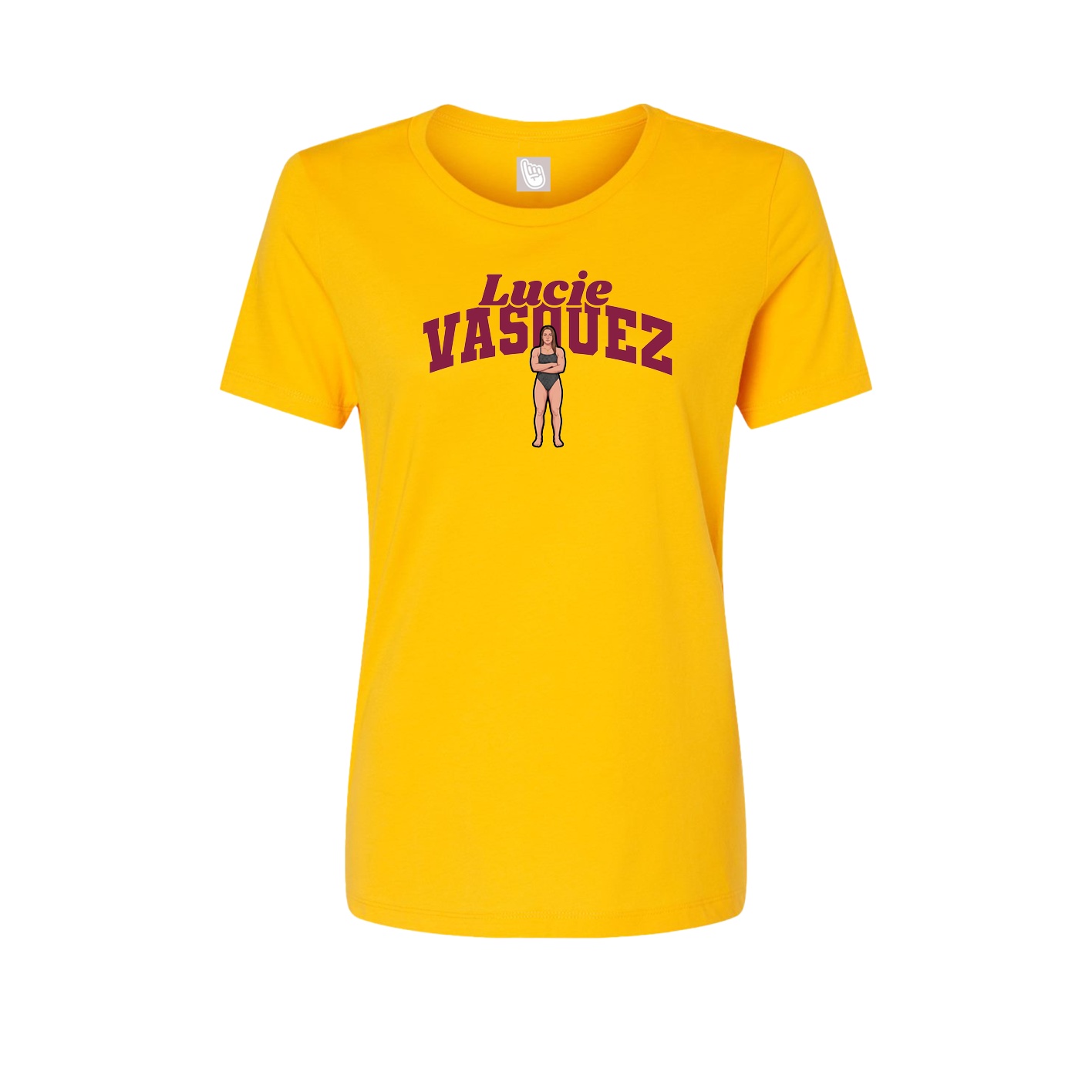 Fitted Women's Tee — Signature Arch in Gold