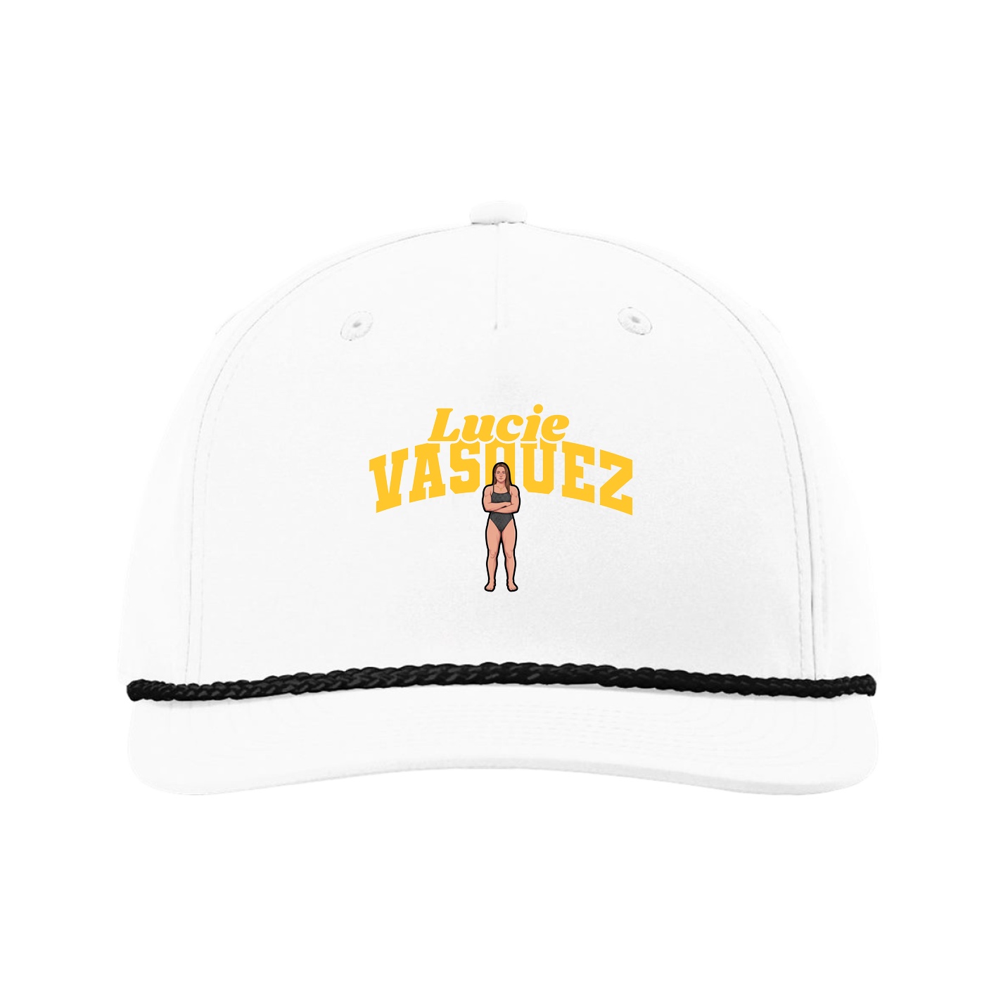 Five-Panel Classic Rope Cap — Signature Arch in White