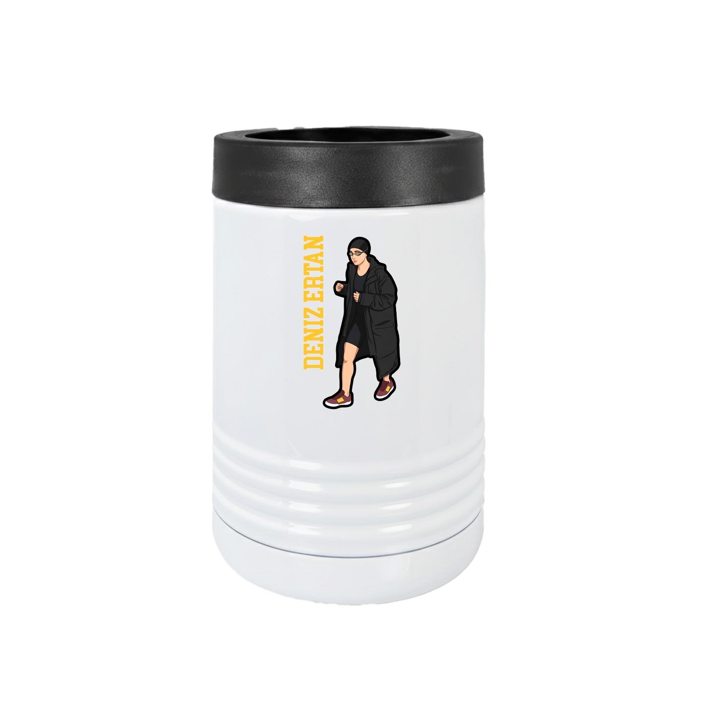 Beverage Holder — Name Vertical in White