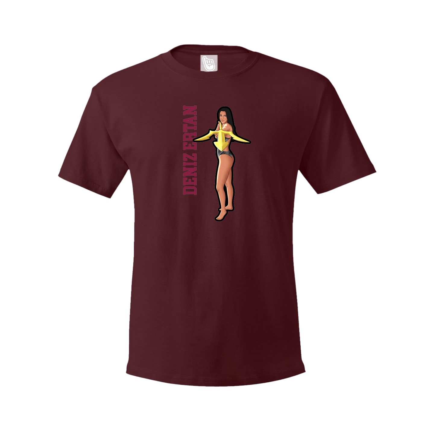 Tee — Name Vertical in Maroon