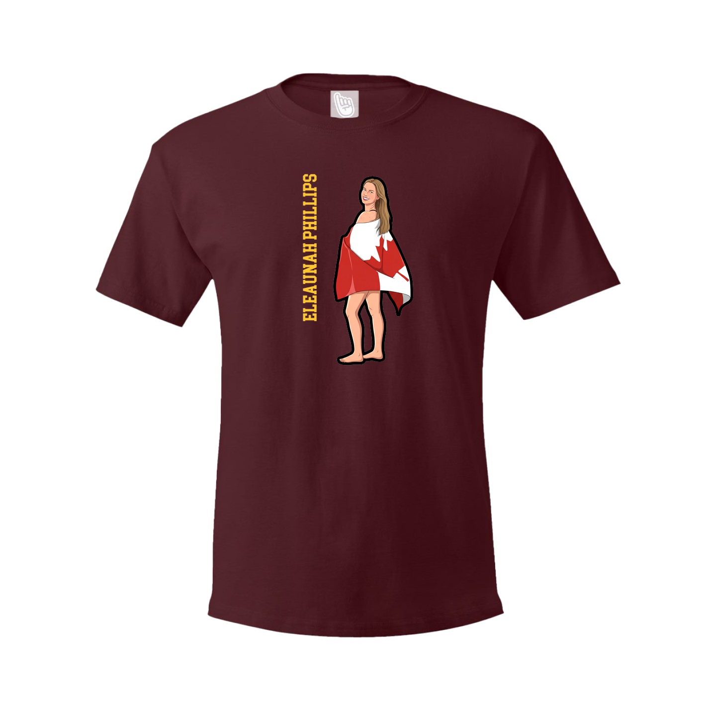 Youth Tee — Name Vertical in Maroon