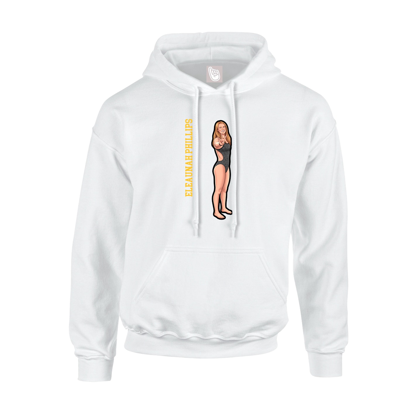 Youth Hoodie — Name Vertical in White