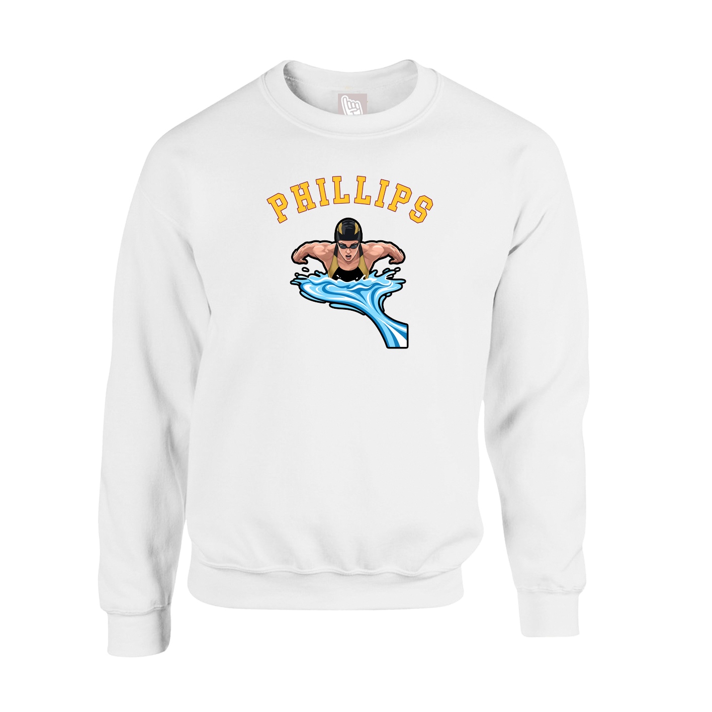 Fleece Crew — Shirsey Arch in White