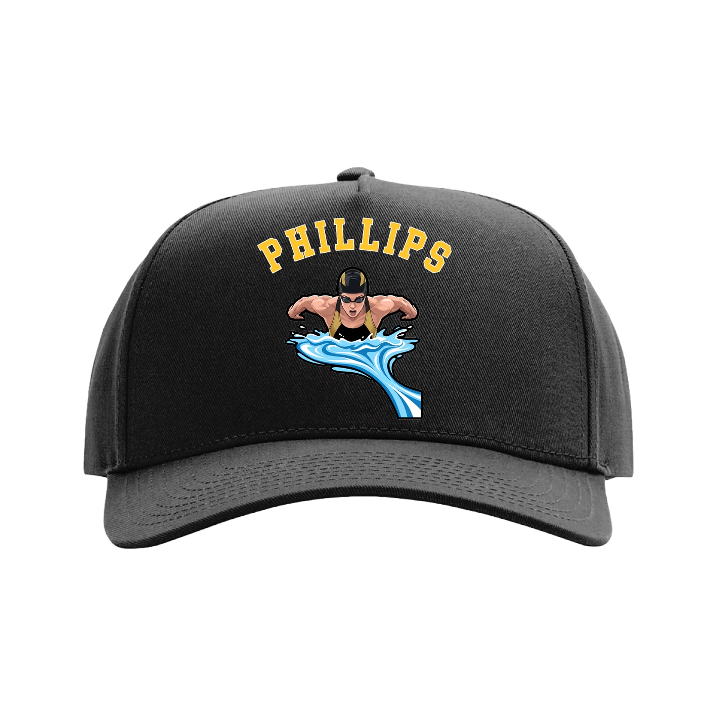 Full Fabric Five-Panel Champ Cap — Shirsey Arch in Black