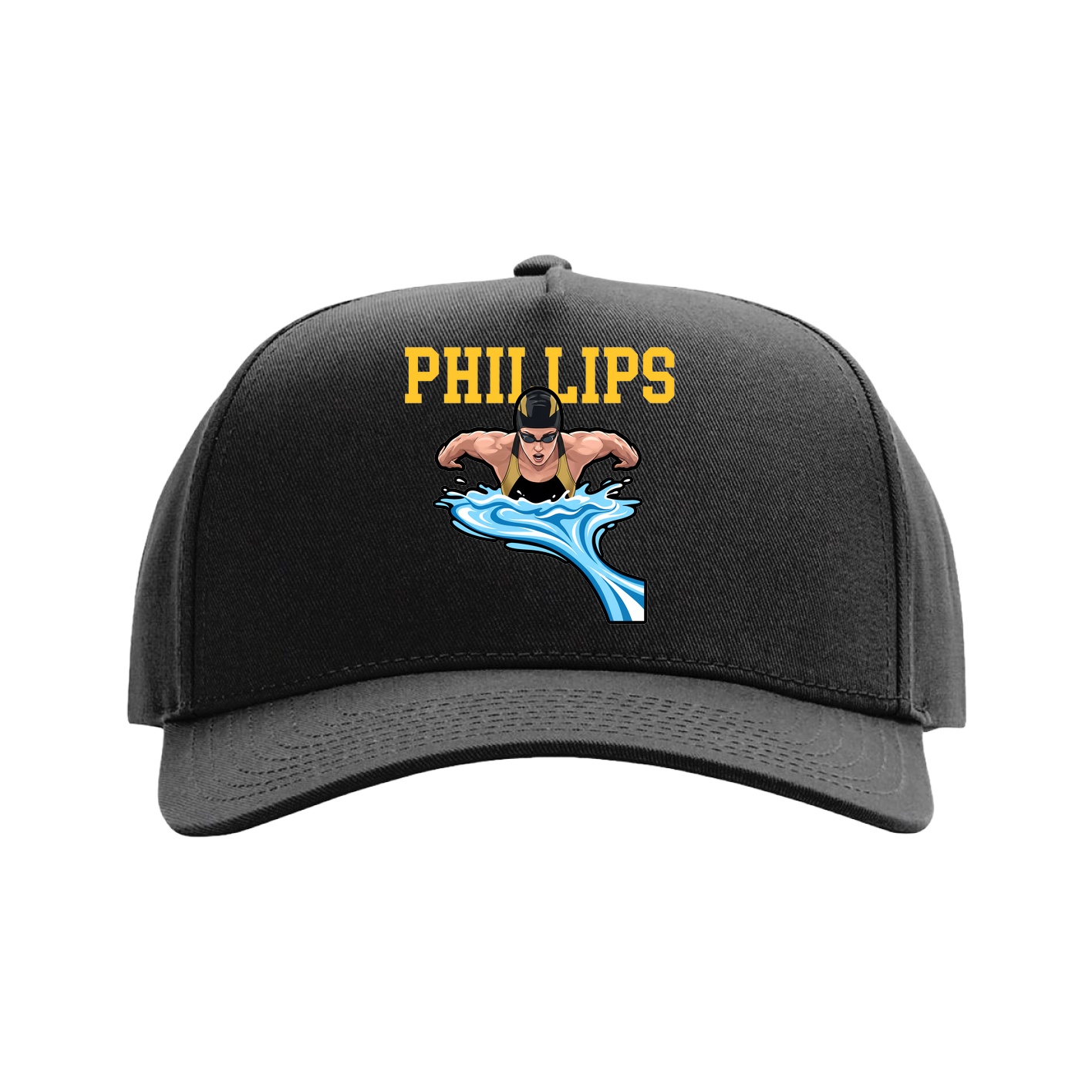 Full Fabric Five-Panel Champ Cap — Shirsey in Black
