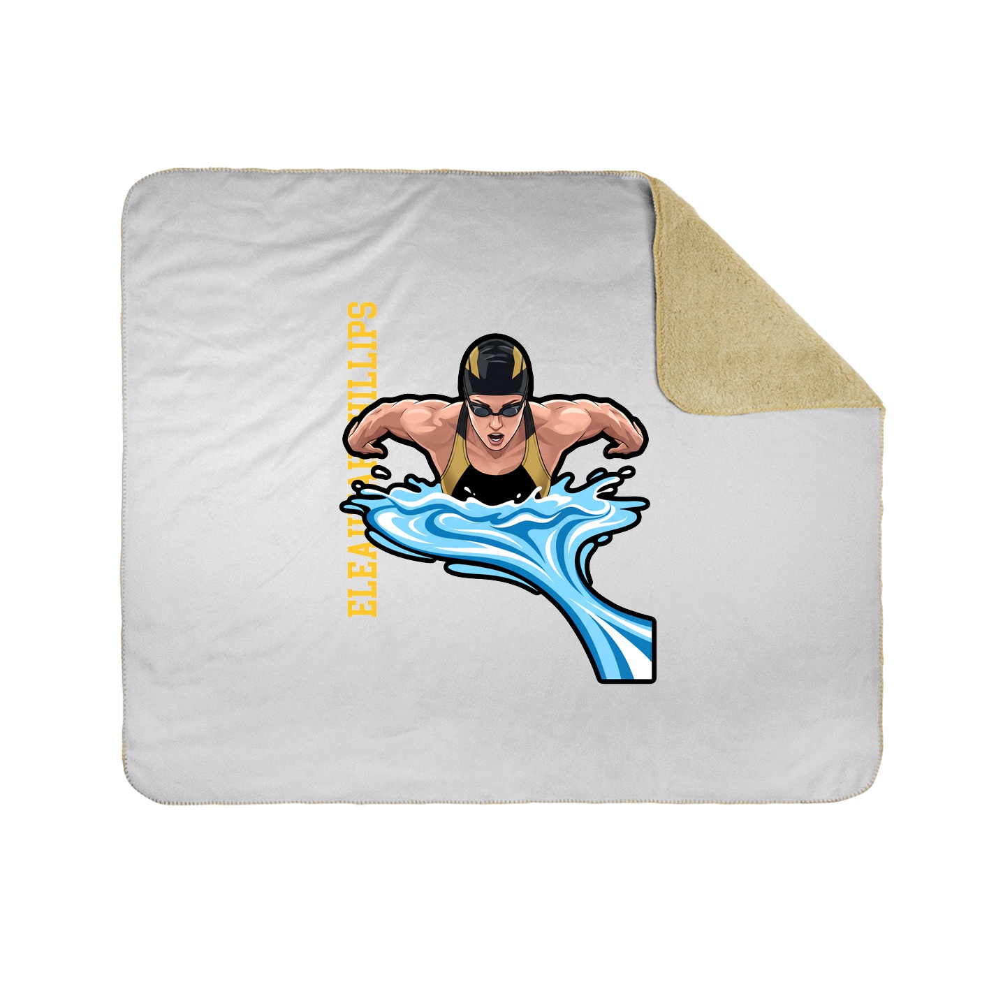 Throw Blanket — Name Vertical in White
