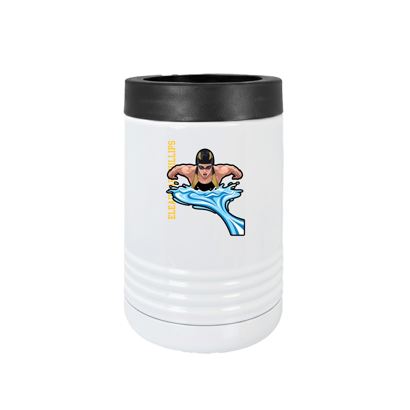 Beverage Holder — Name Vertical in White