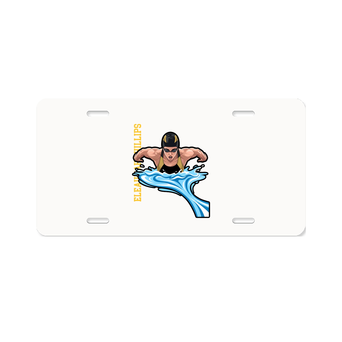 License Plate — Name Vertical in Classic