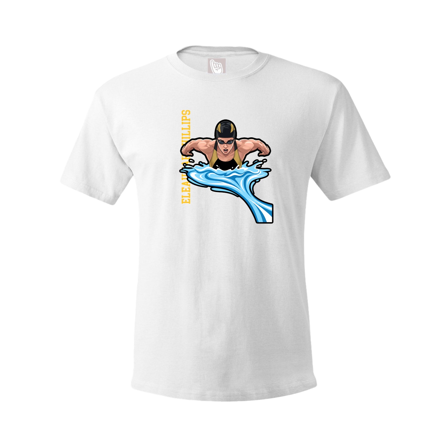 Tee — Name Vertical in White
