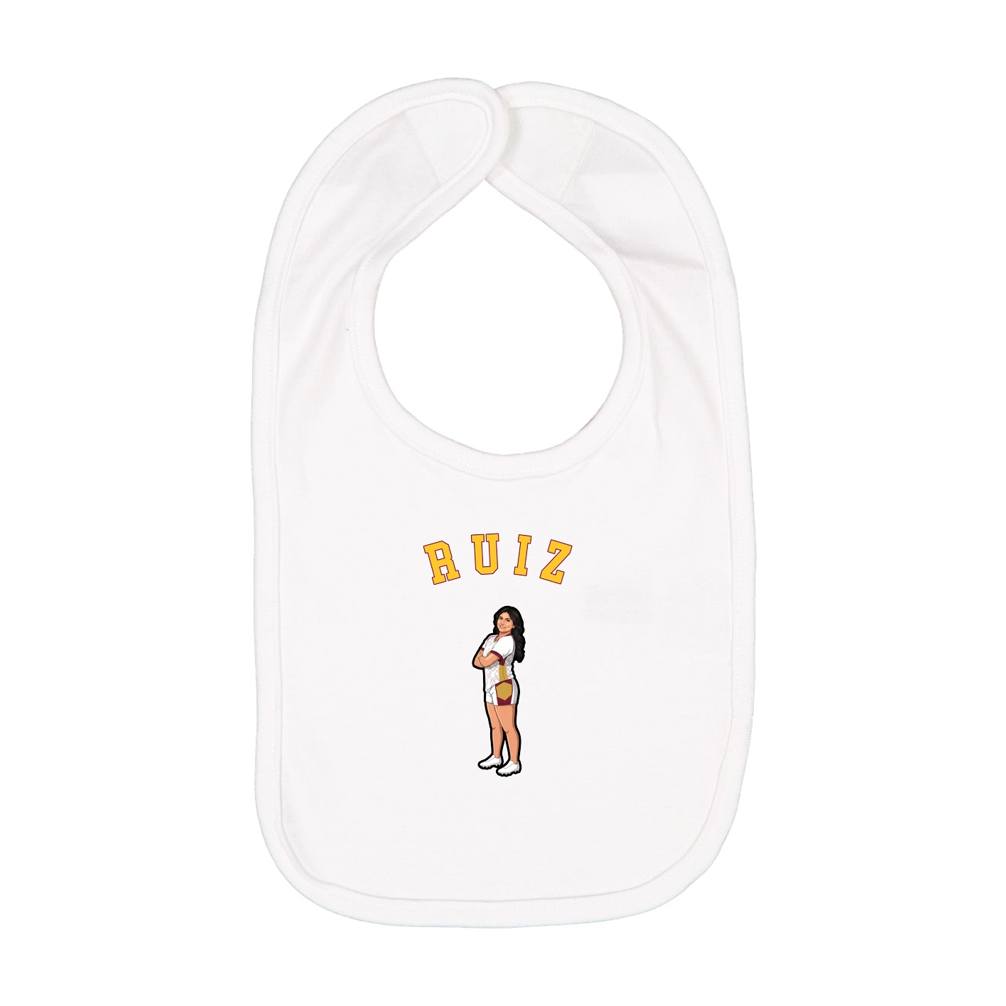 Infant Bib — Shirsey Arch in White