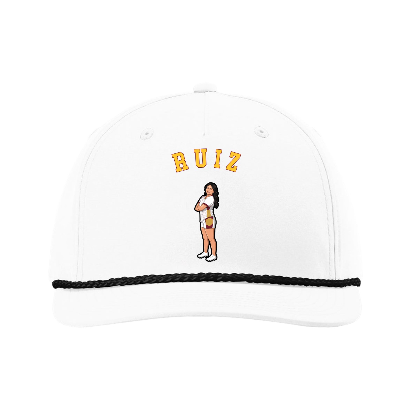Five-Panel Classic Rope Cap — Shirsey Arch in White
