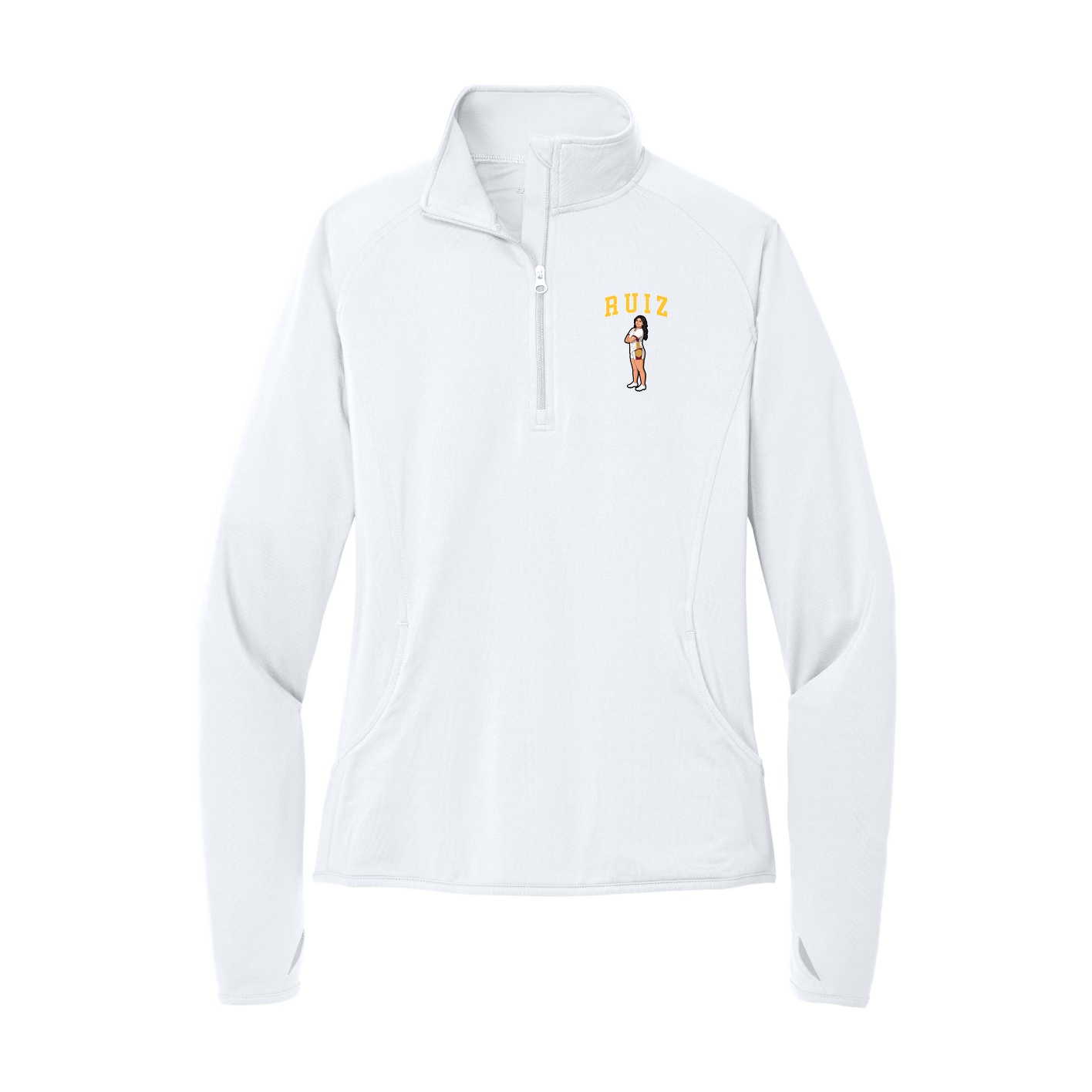 Women's Q-Zip Pullover — Shirsey in White