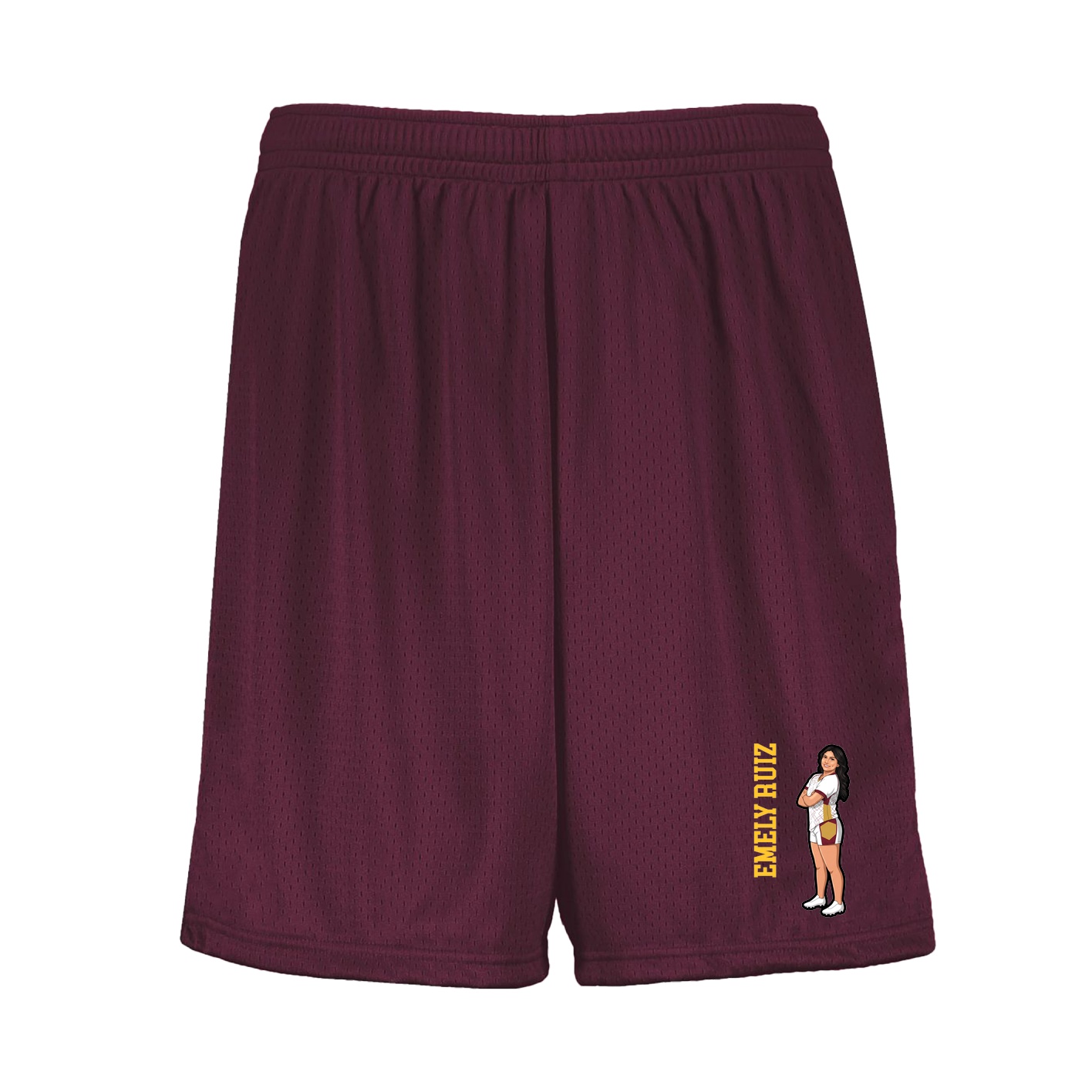 Shorts — Name Vertical in Maroon