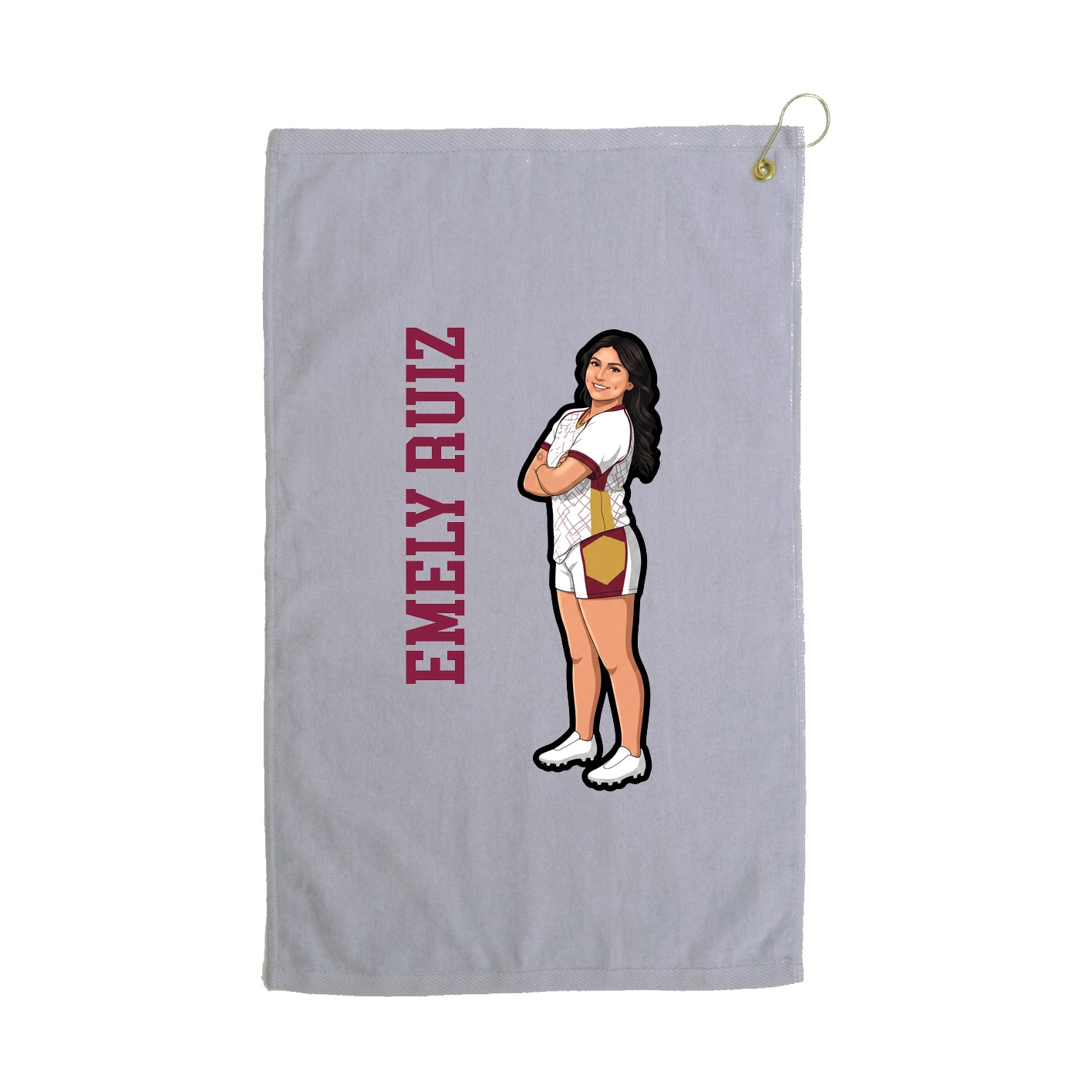 Golf Towel — Name Vertical in Grey