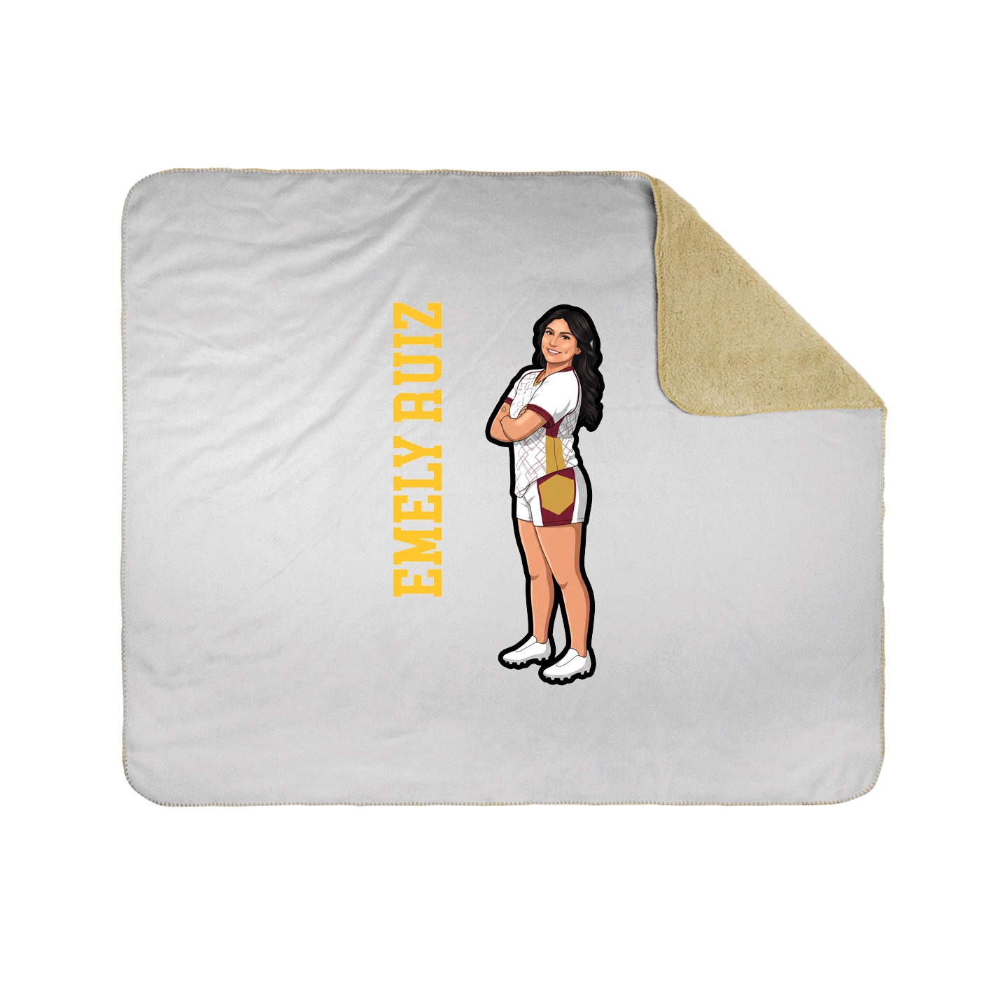 Throw Blanket — Name Vertical in White