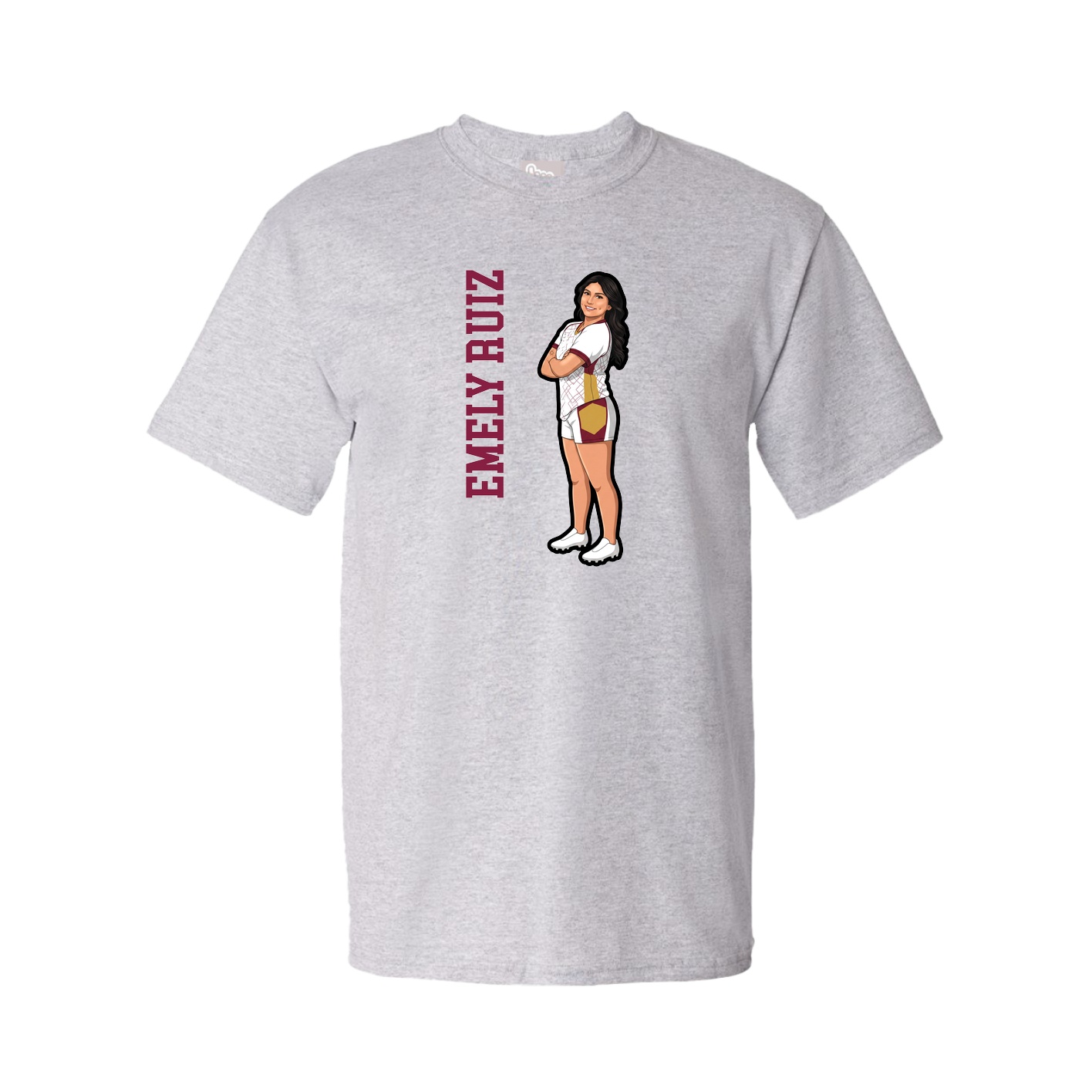Tee — Name Vertical in Grey