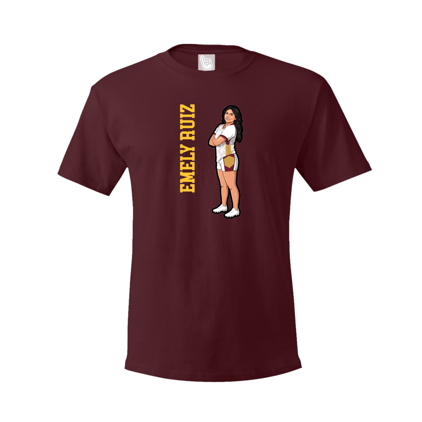 Youth Tee — Name Vertical in Maroon