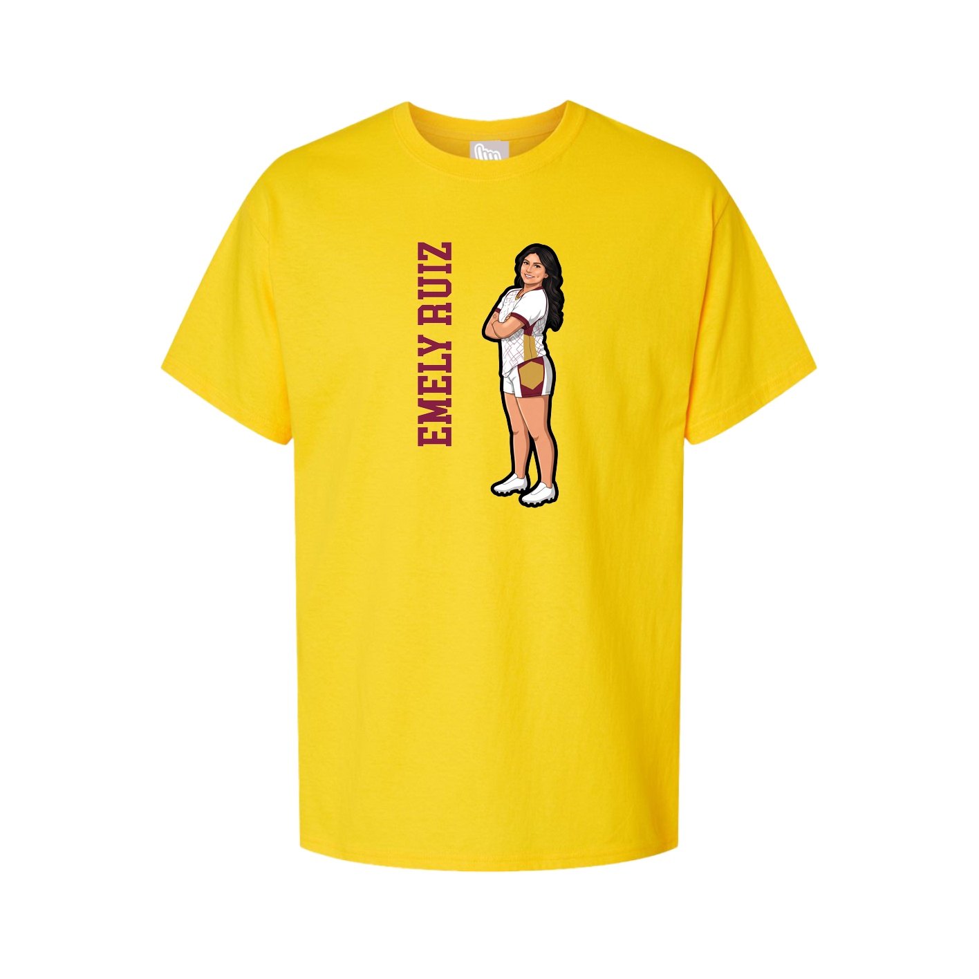 Youth Tee — Name Vertical in Gold