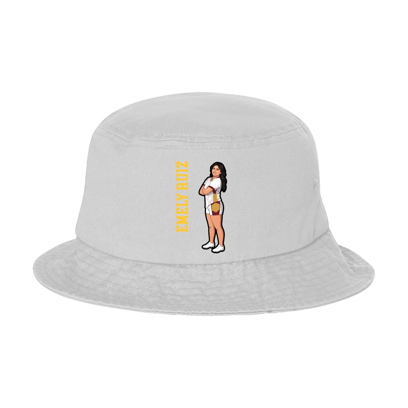 Bucket Cap — Name Vertical in White