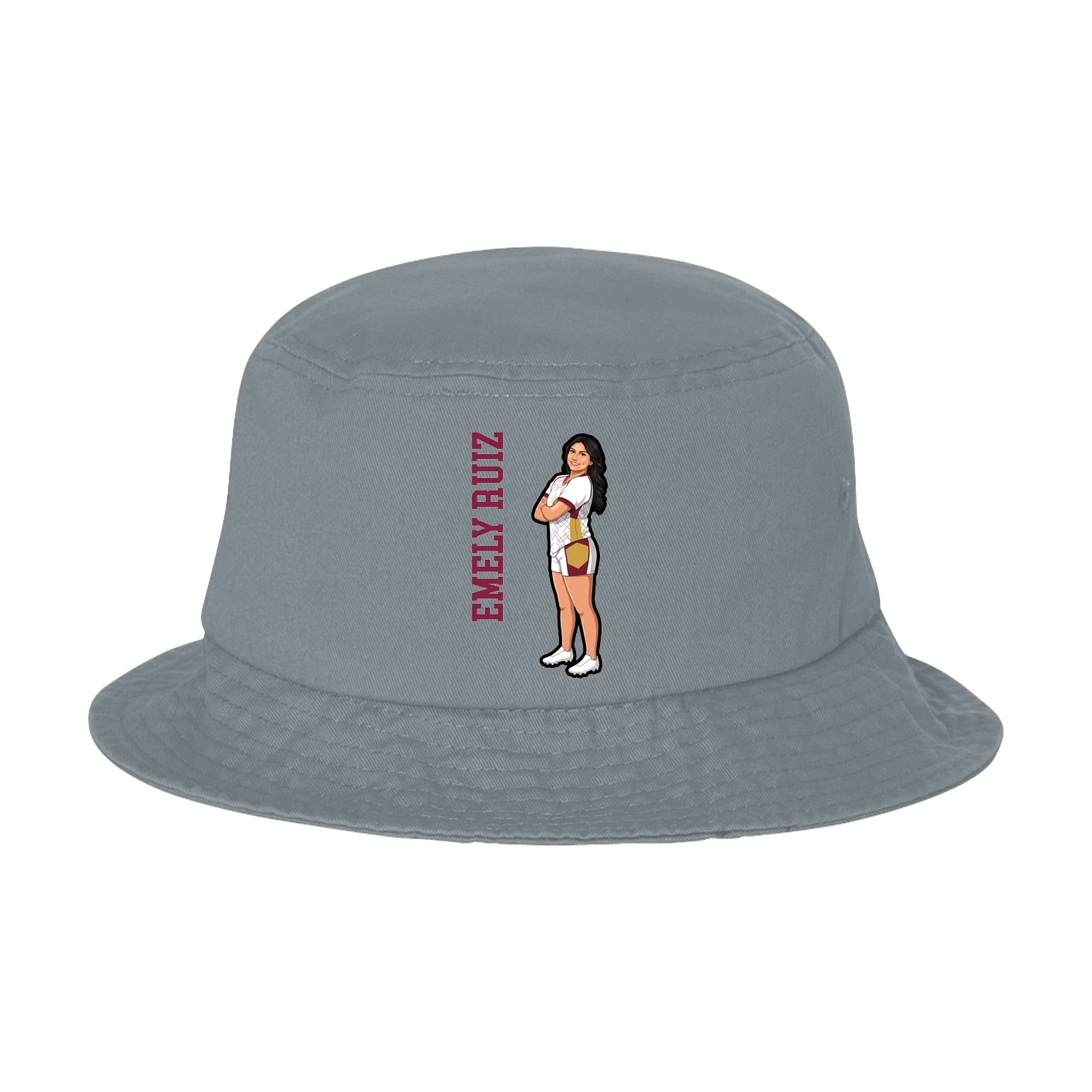 Bucket Cap — Name Vertical in Grey