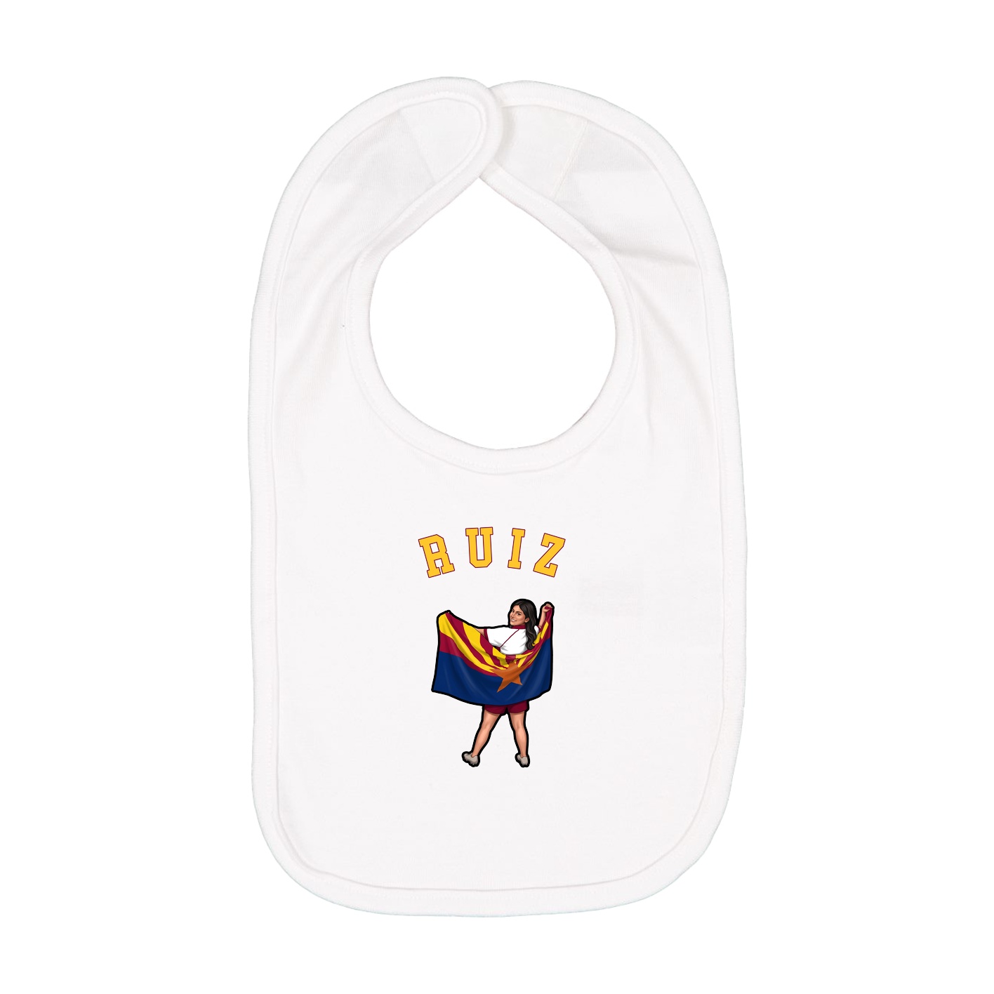 Infant Bib — Shirsey Arch in White
