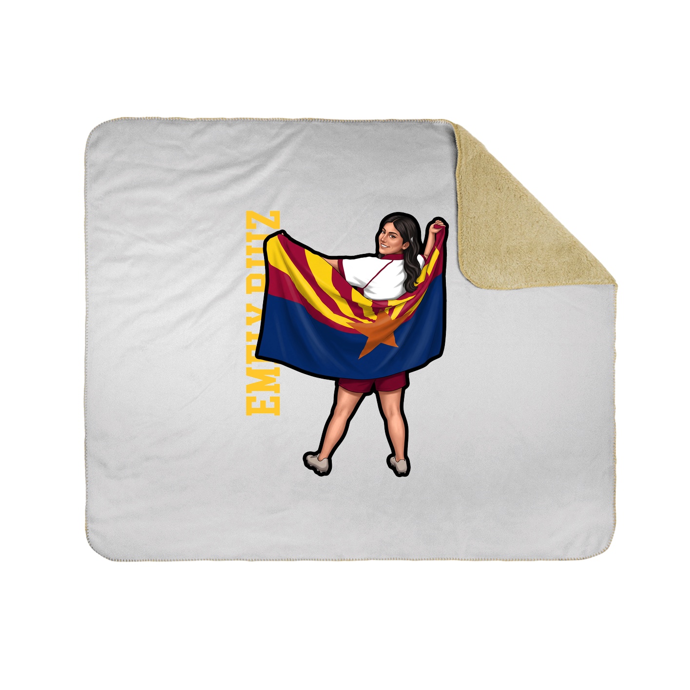 Throw Blanket — Name Vertical in White
