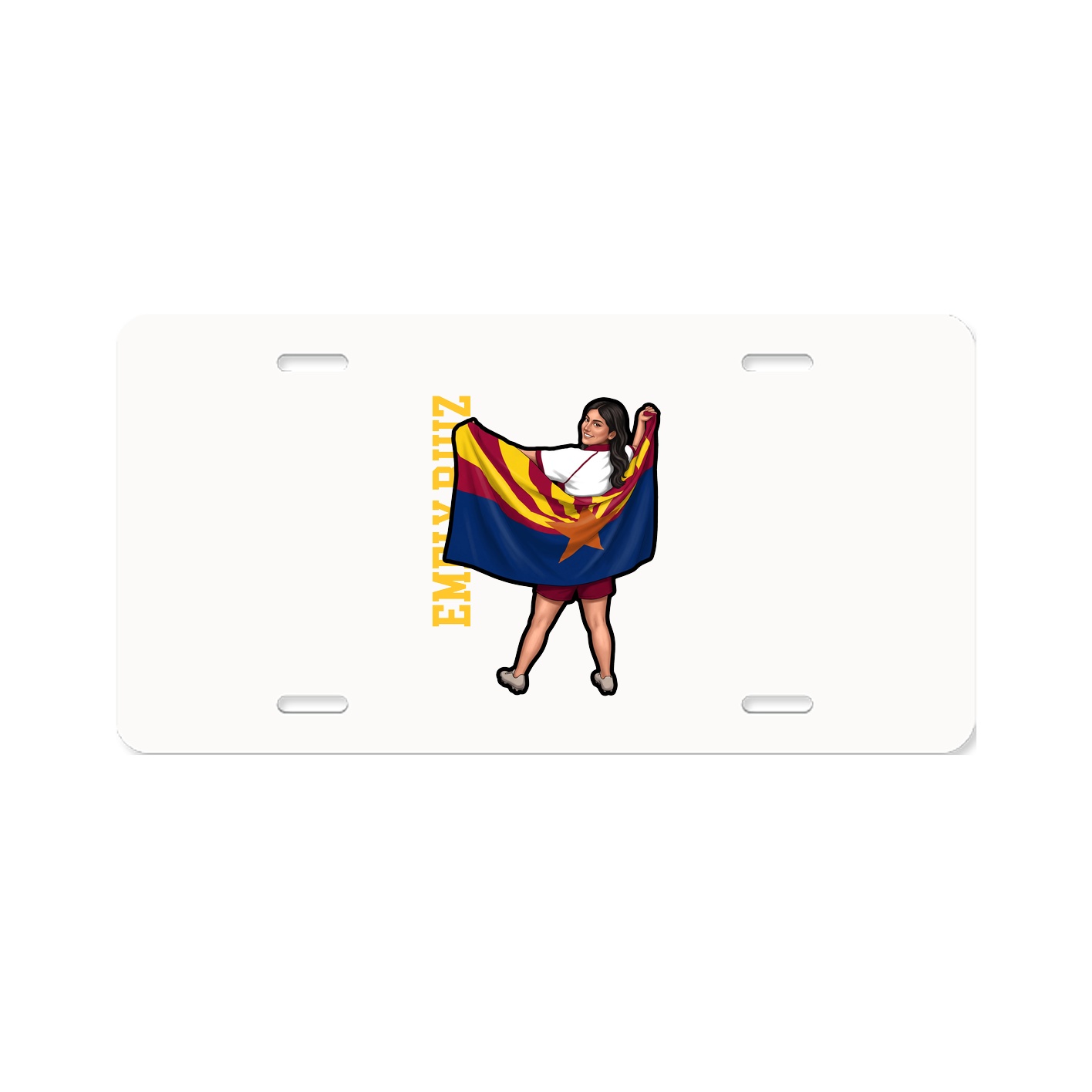 License Plate — Name Vertical in Classic