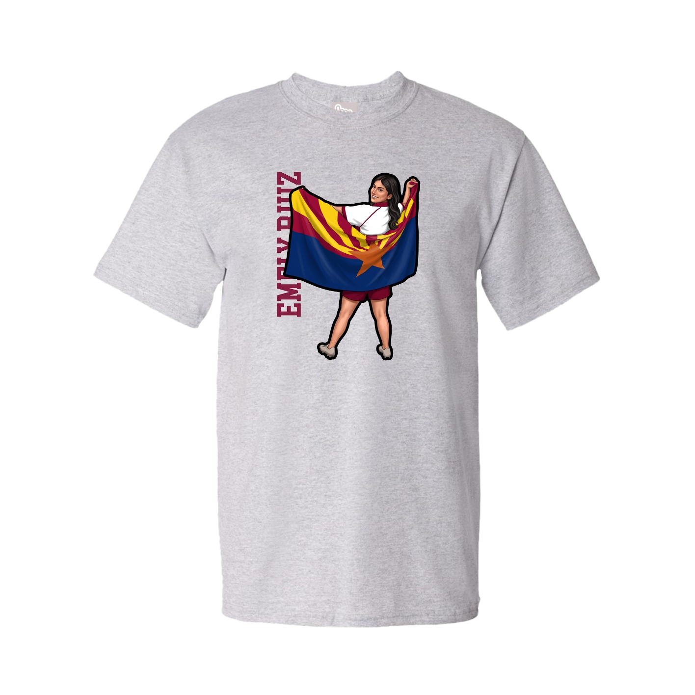 Tee — Name Vertical in Grey