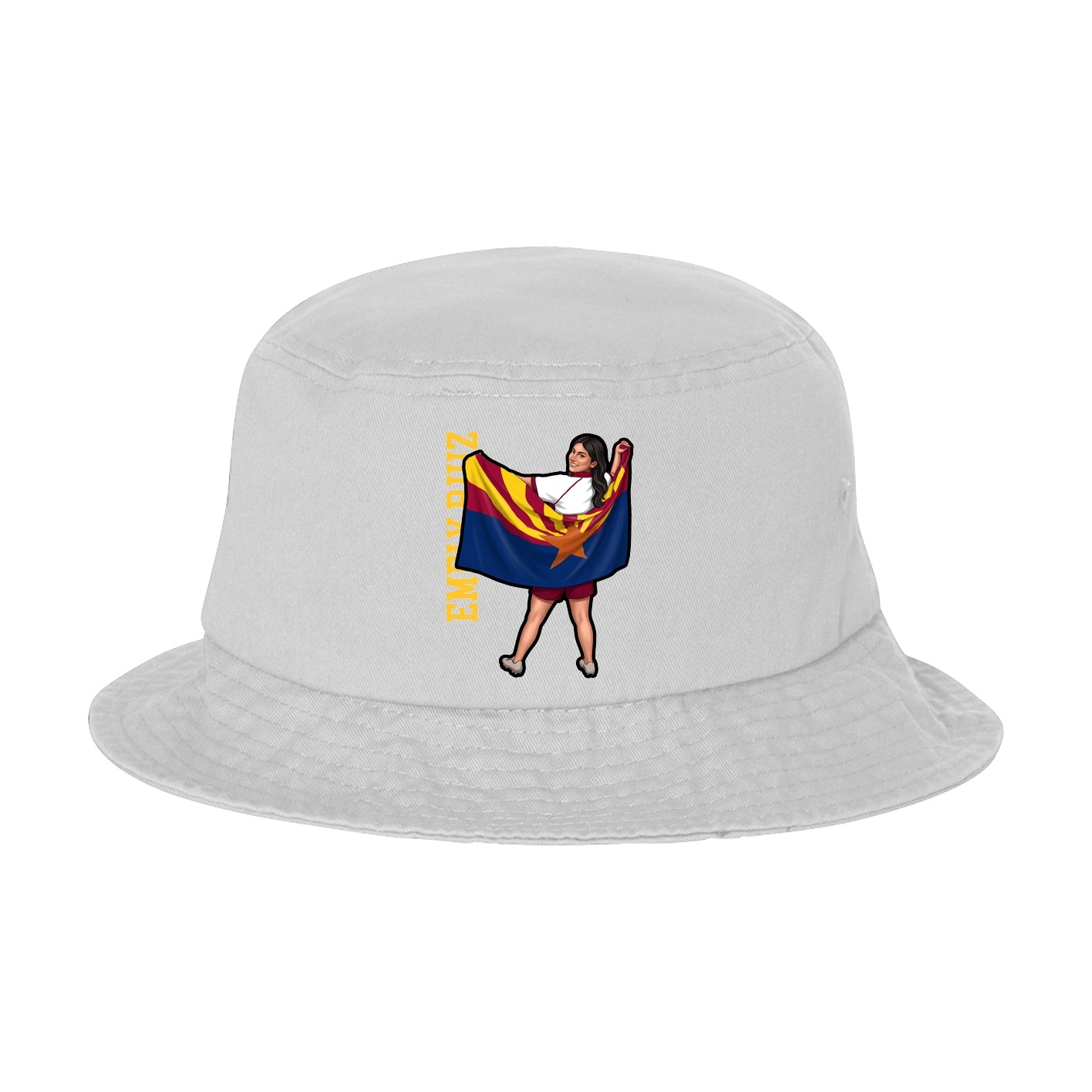 Bucket Cap — Name Vertical in White