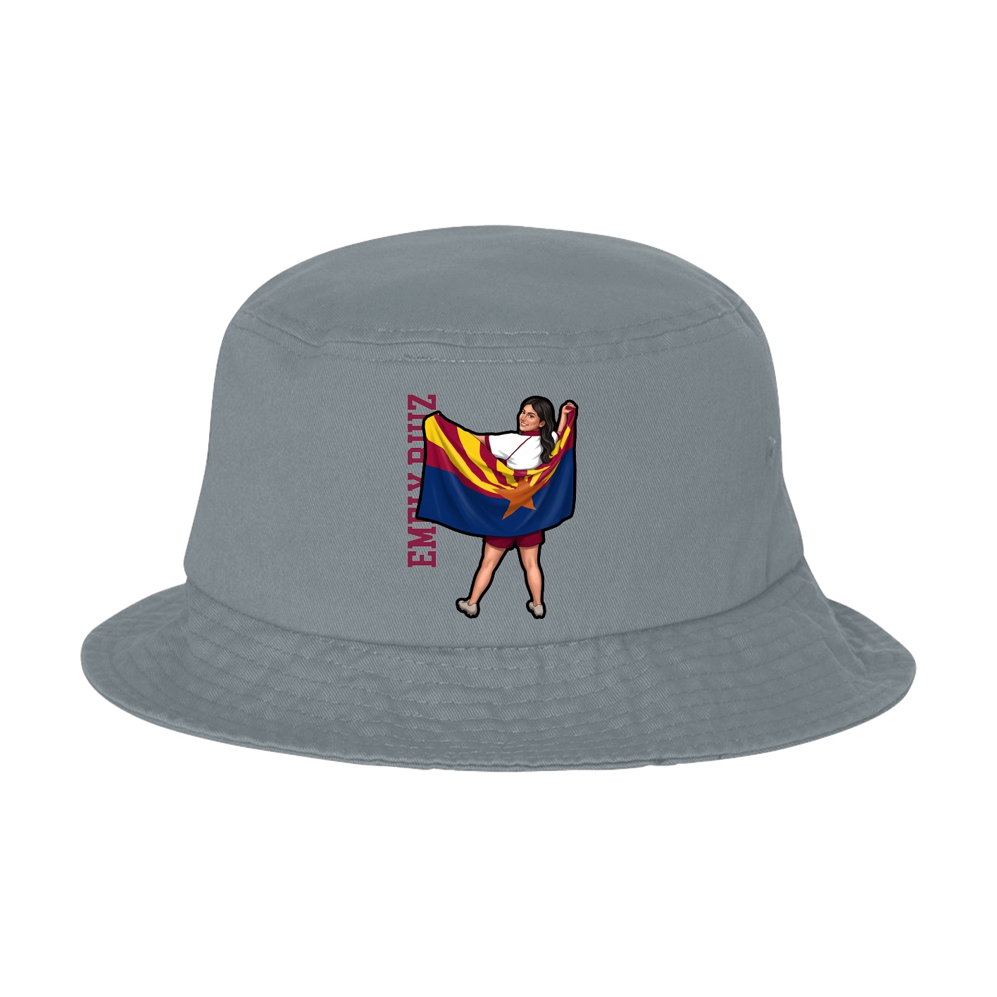 Bucket Cap — Name Vertical in Grey