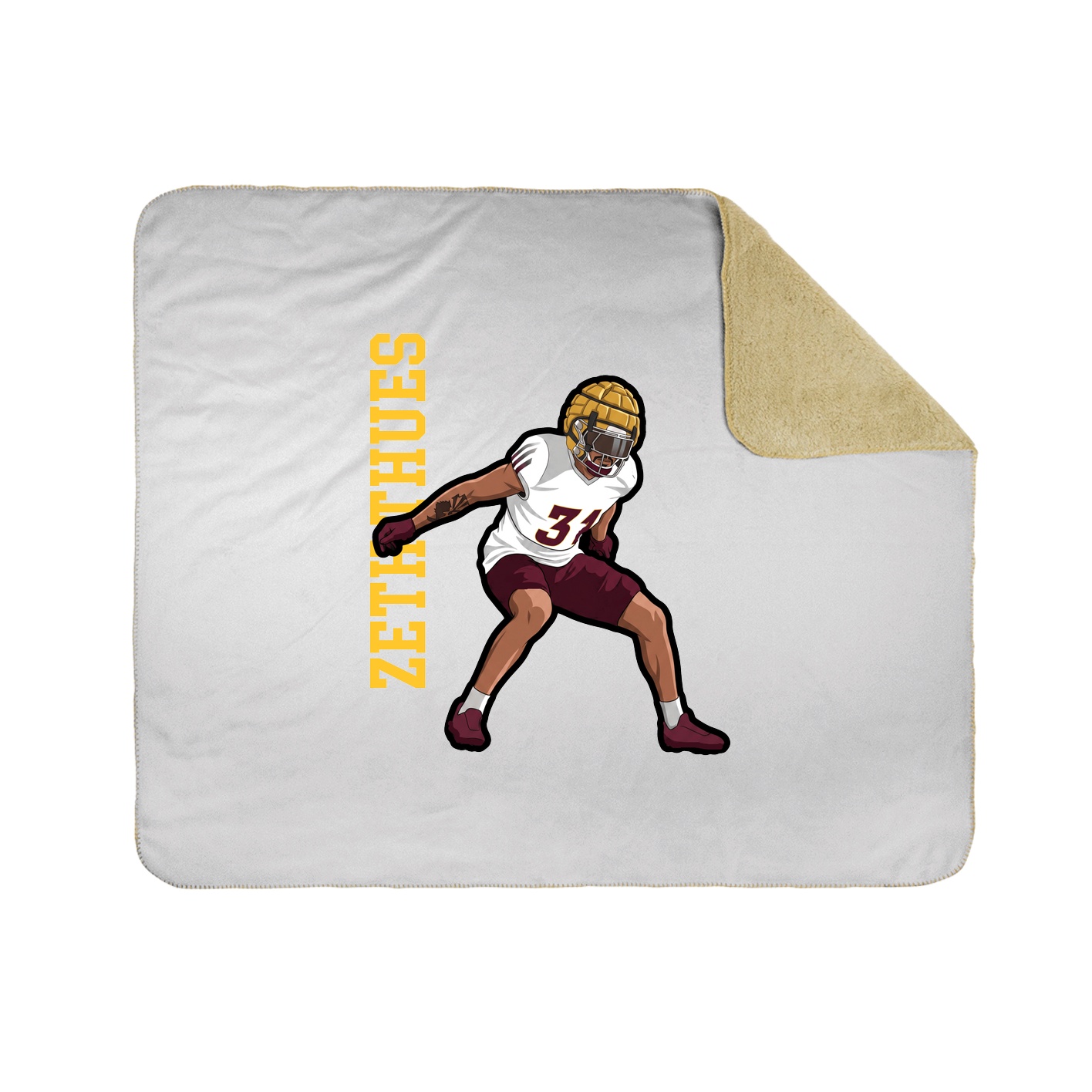 Throw Blanket — Name Vertical in White