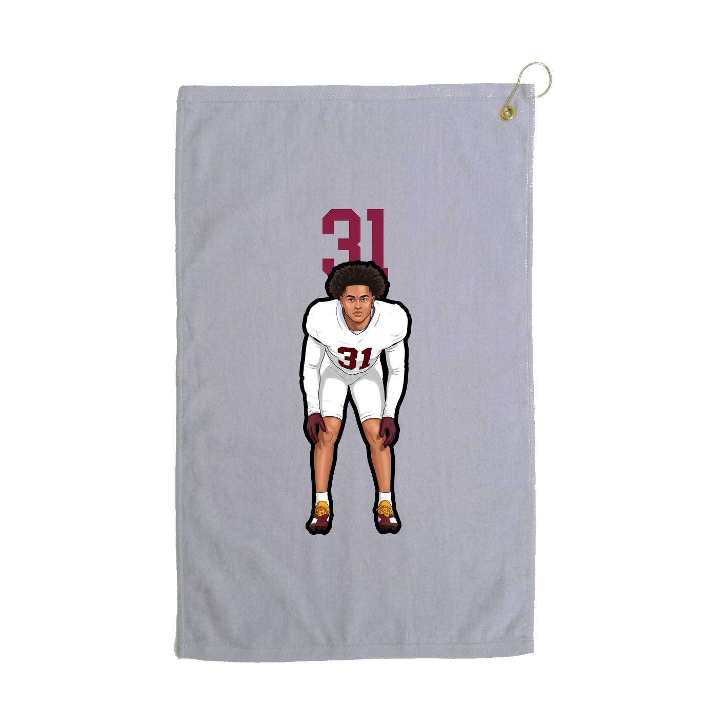 Golf Towel — Number Top in Grey