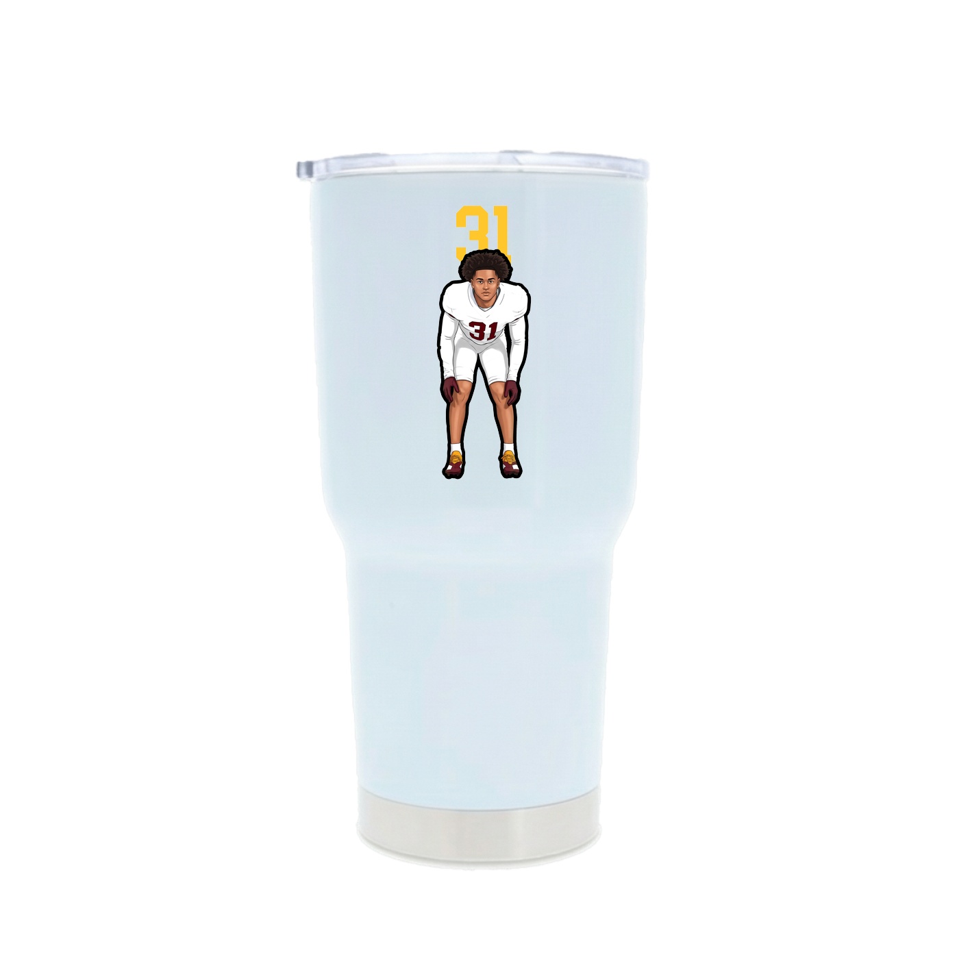 30oz Stainless Steel Tumbler — Number Top in White