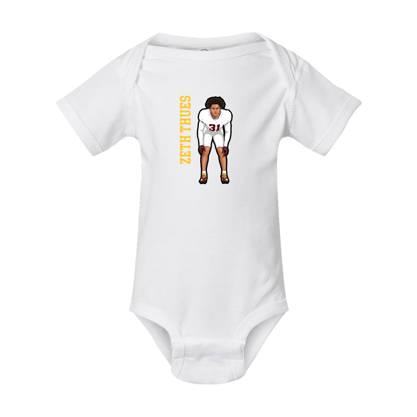 Baby Onesie — Name Vertical in White