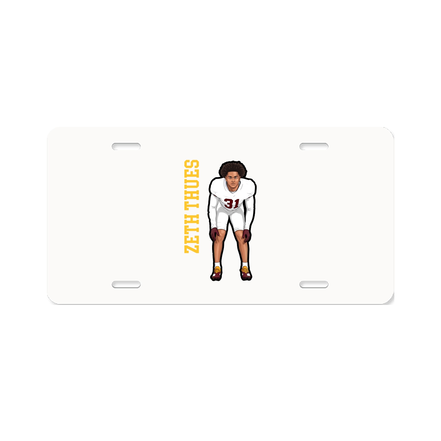 License Plate — Name Vertical in Classic
