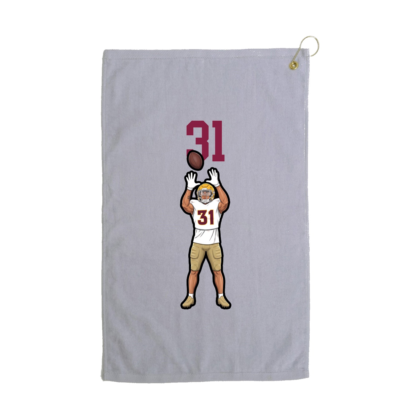 Golf Towel — Number Top in Grey