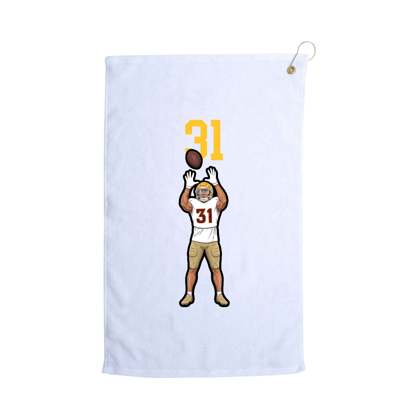 Golf Towel — Number Top in White