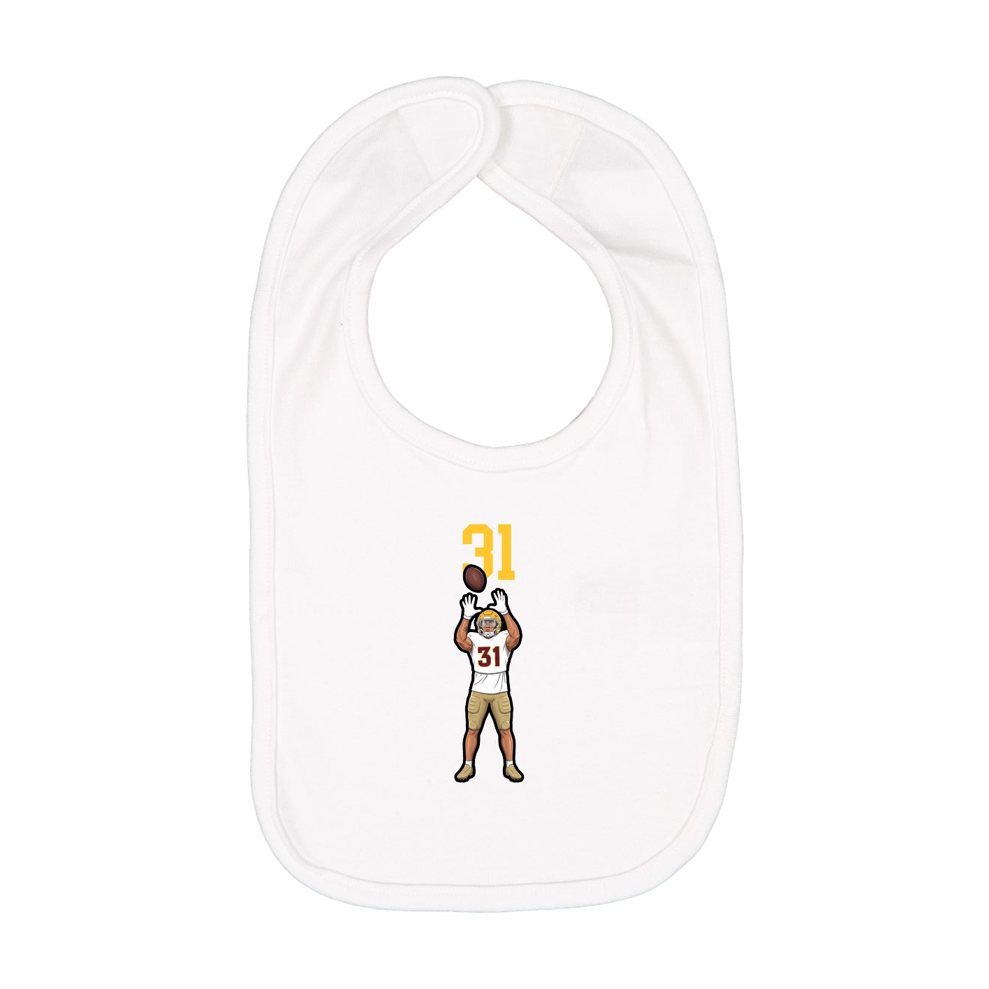 Infant Bib — Number Top in White