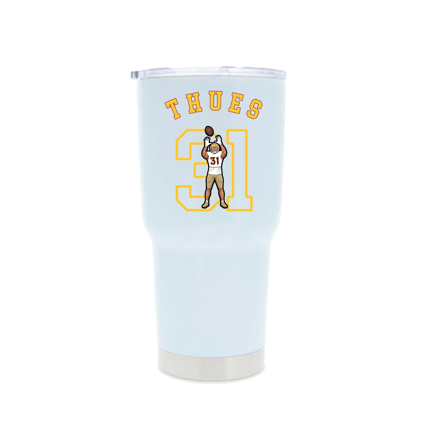 30oz Stainless Steel Tumbler — Shirsey Arch in White