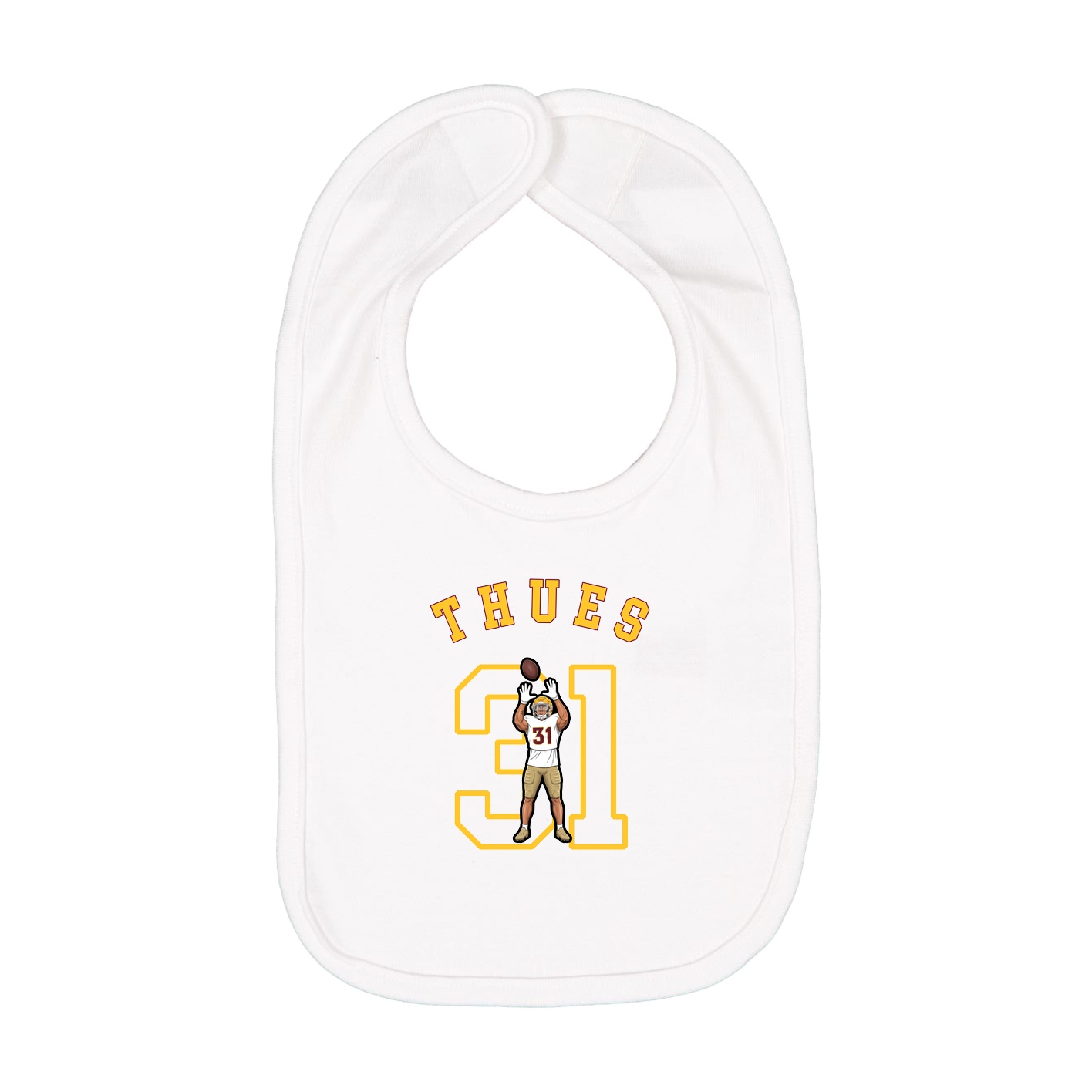 Infant Bib — Shirsey Arch in White