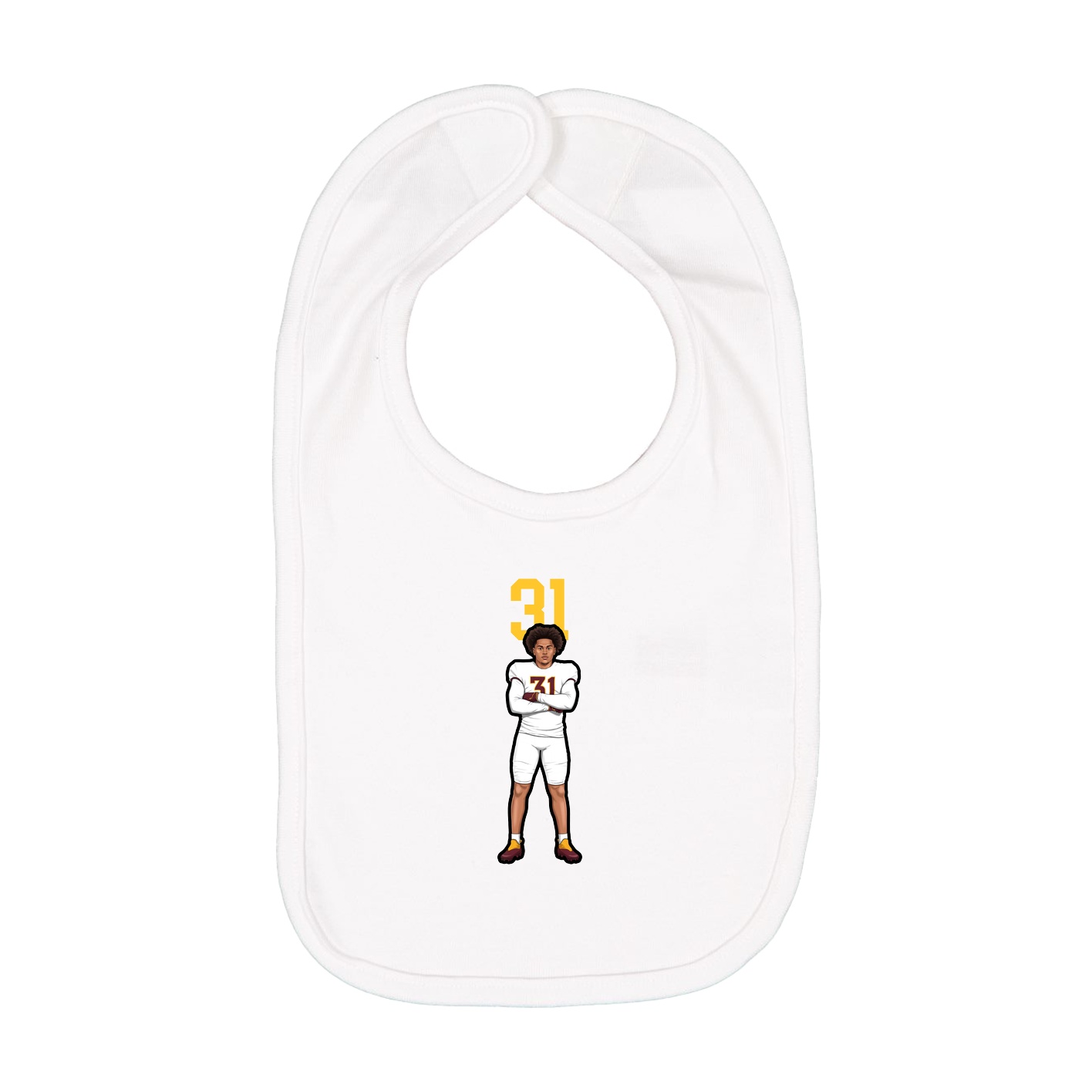 Infant Bib — Number Top in White