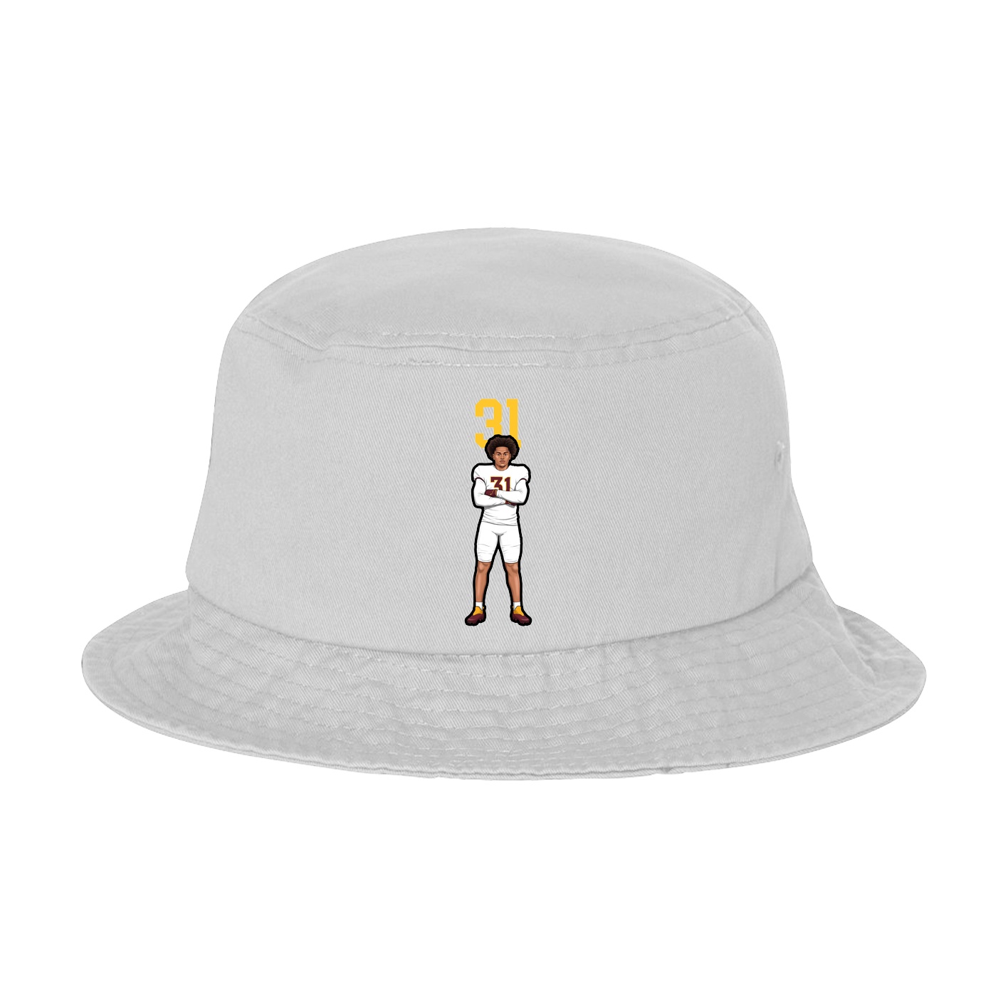 Bucket Cap — Number Top in White