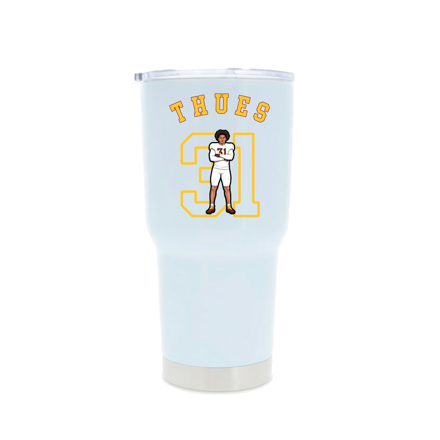 30oz Stainless Steel Tumbler — Shirsey Arch in White