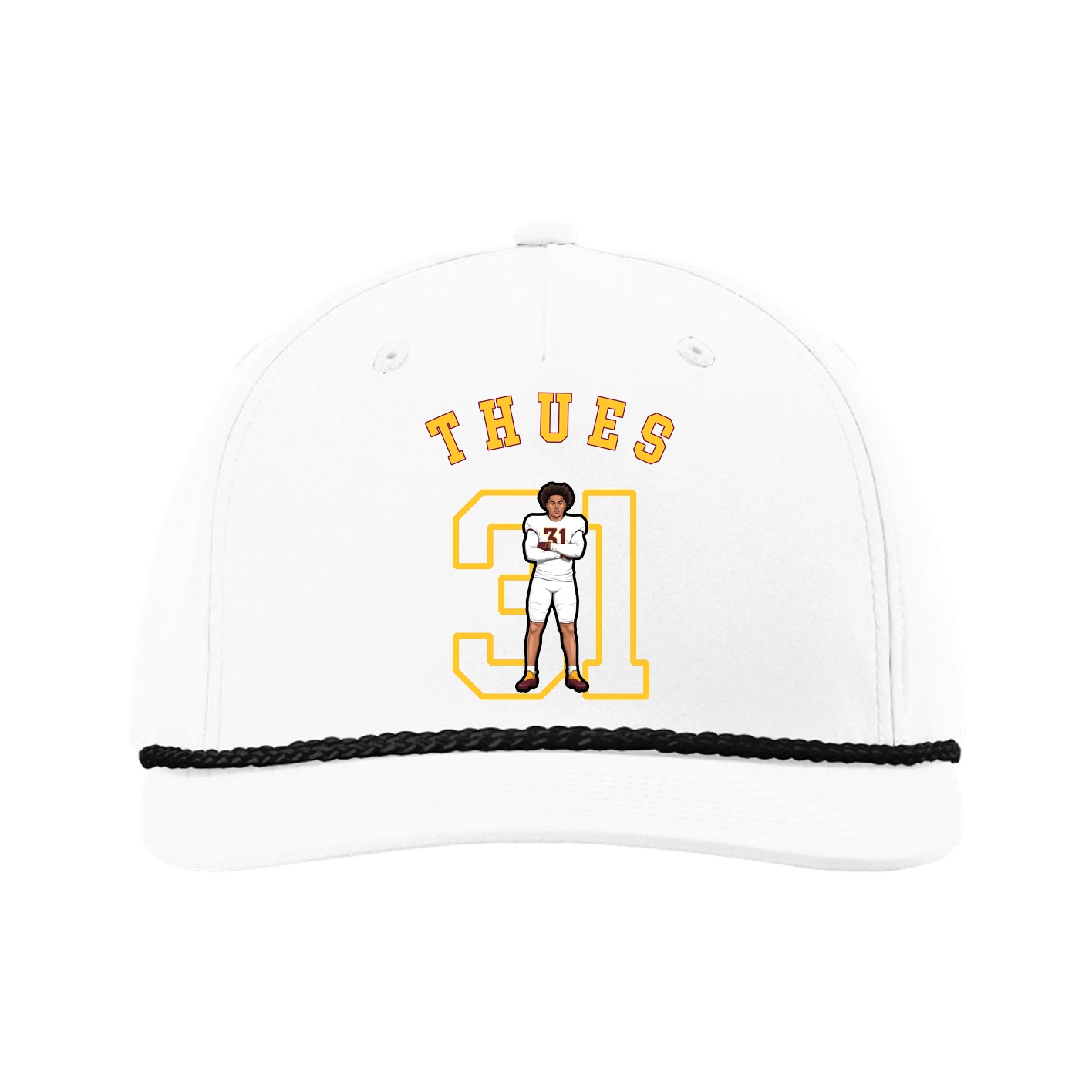 Five-Panel Classic Rope Cap — Shirsey Arch in White