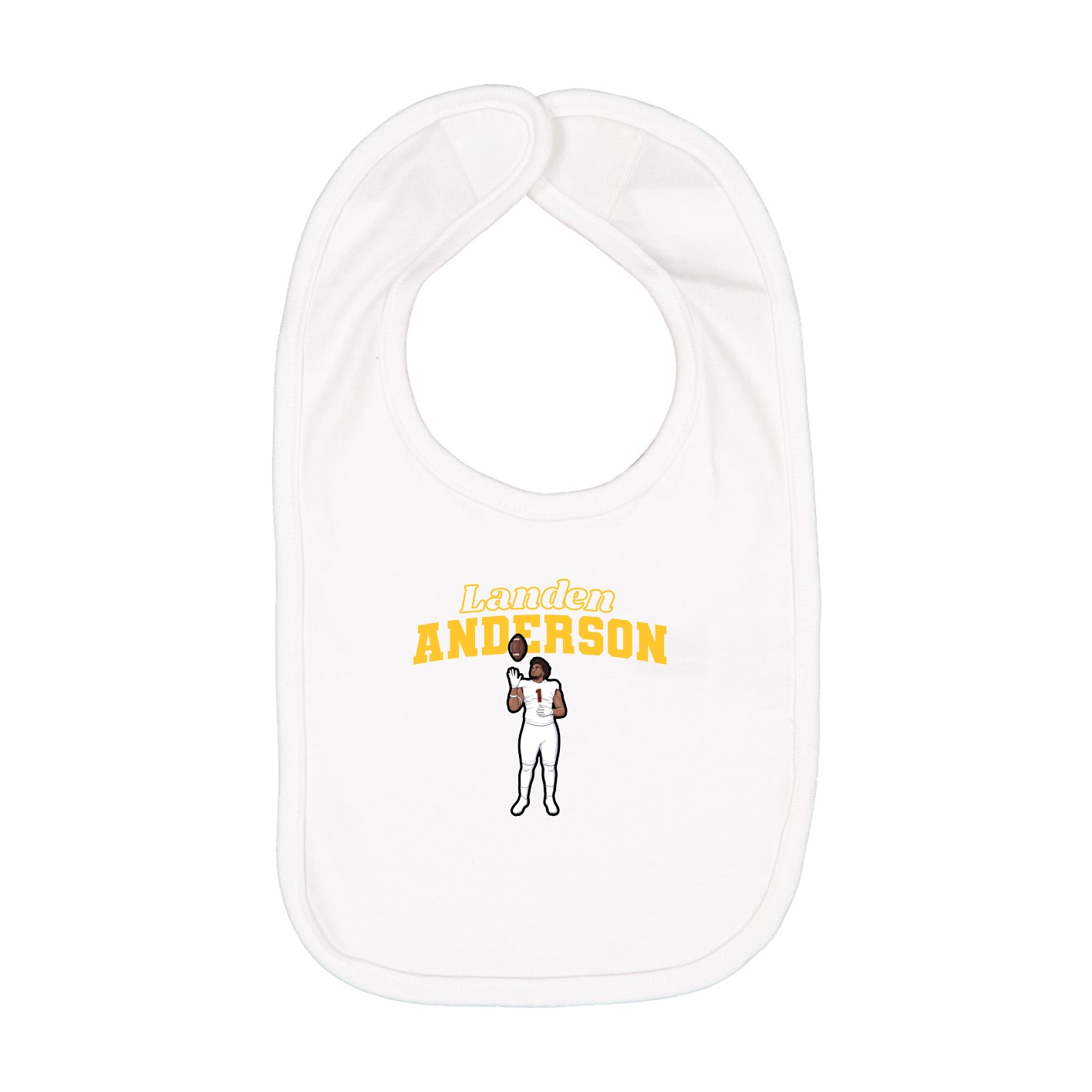 Infant Bib — Name Arch in White