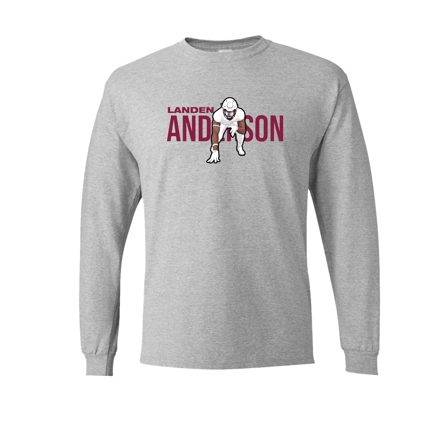 Long Sleeve Tee — Player Name in Grey